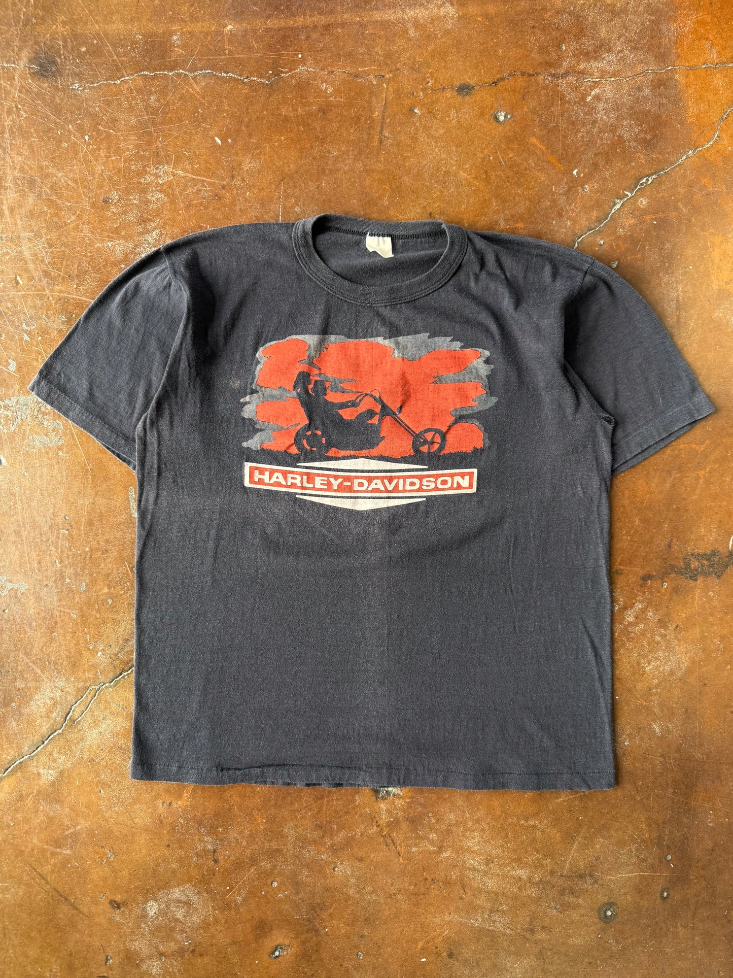 80s Harley Davidson "sunset drive" biker shirt (LARGE)