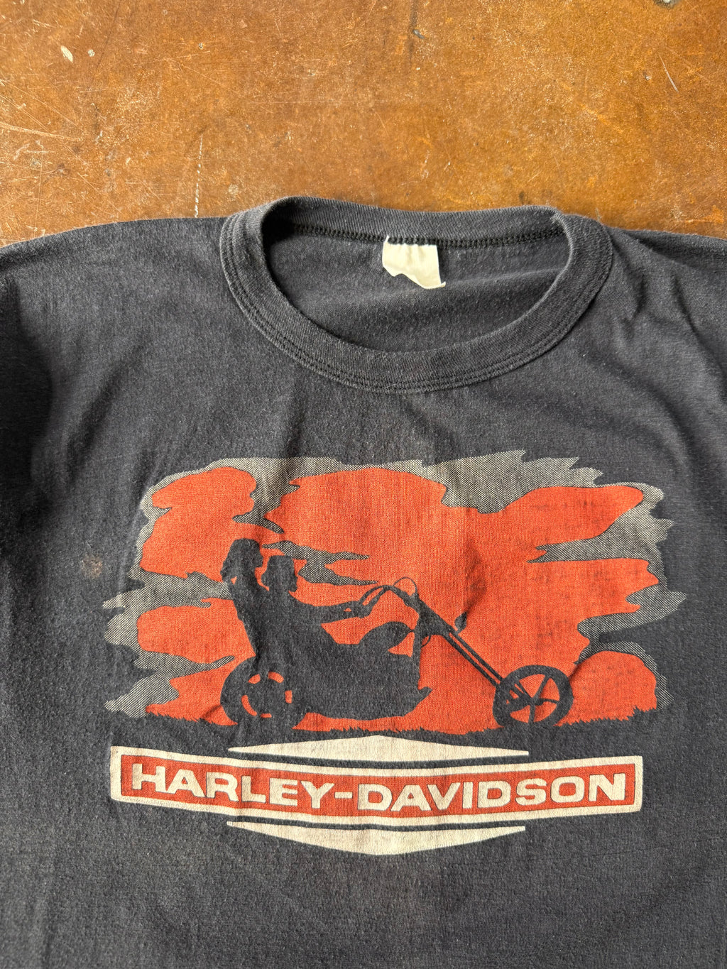80s Harley Davidson "sunset drive" biker shirt (LARGE)