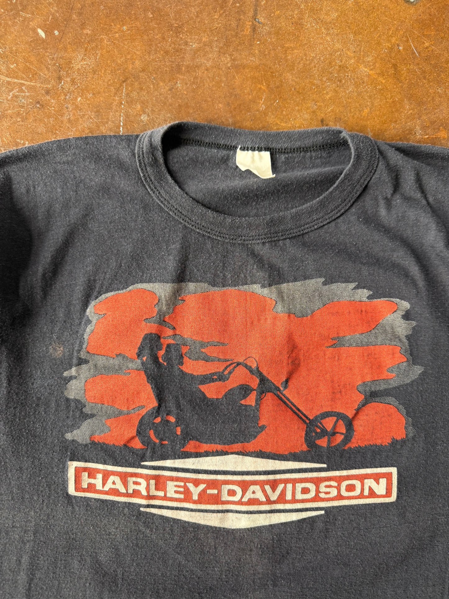 80s Harley Davidson "sunset drive" biker shirt (LARGE)