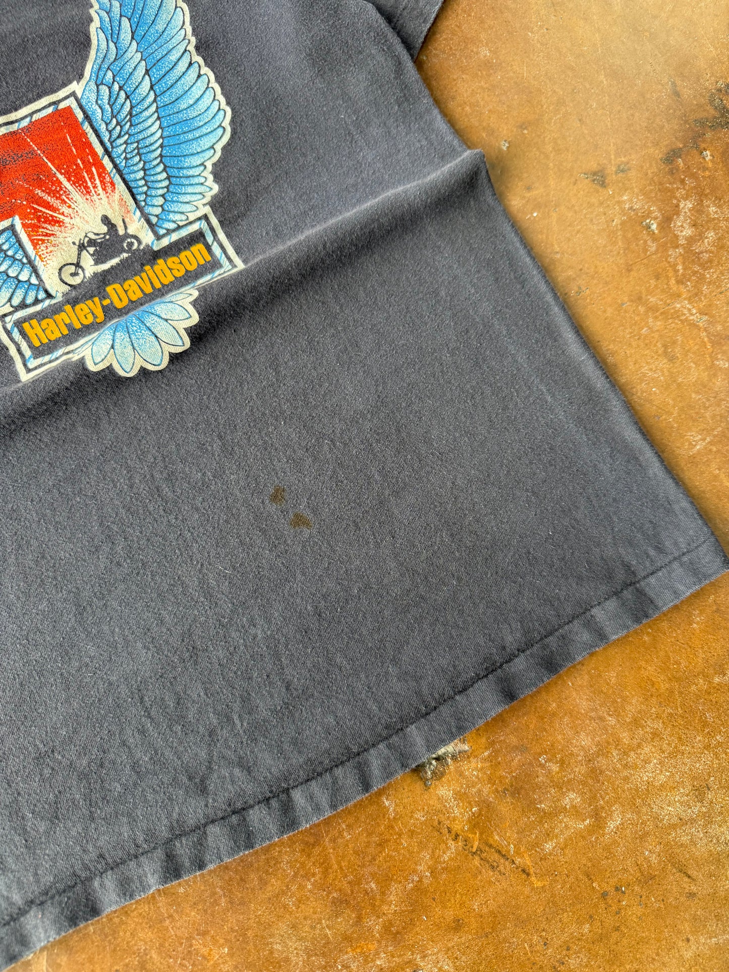 80s Harley Davidson "winged 1 emblem" biker shirt (MEDIUM)