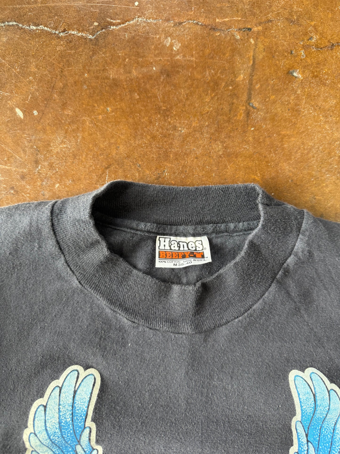 80s Harley Davidson "winged 1 emblem" biker shirt (MEDIUM)
