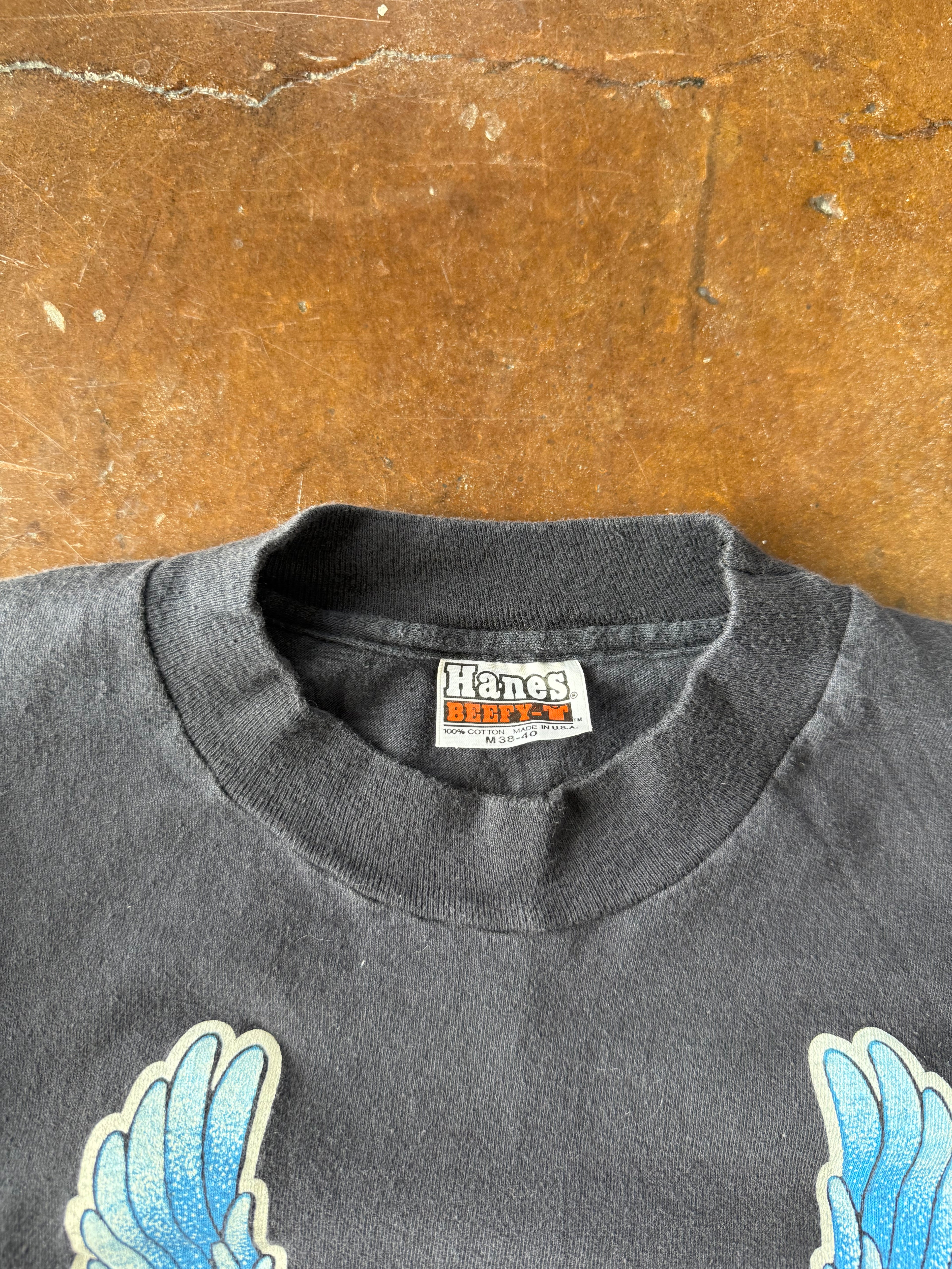 80s Harley Davidson "winged 1 emblem" biker shirt (MEDIUM)