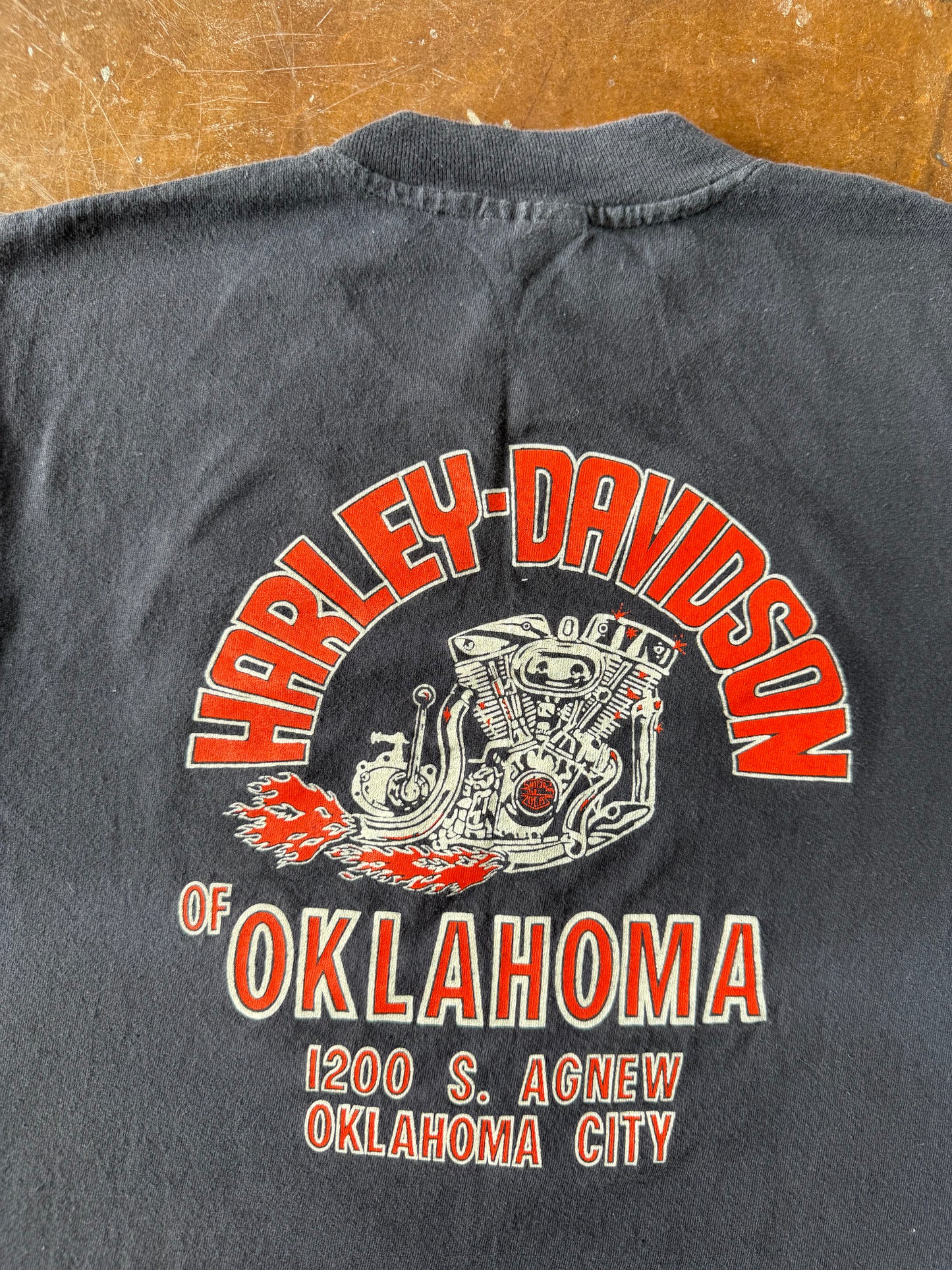 80s Harley Davidson "winged 1 emblem" biker shirt (MEDIUM)