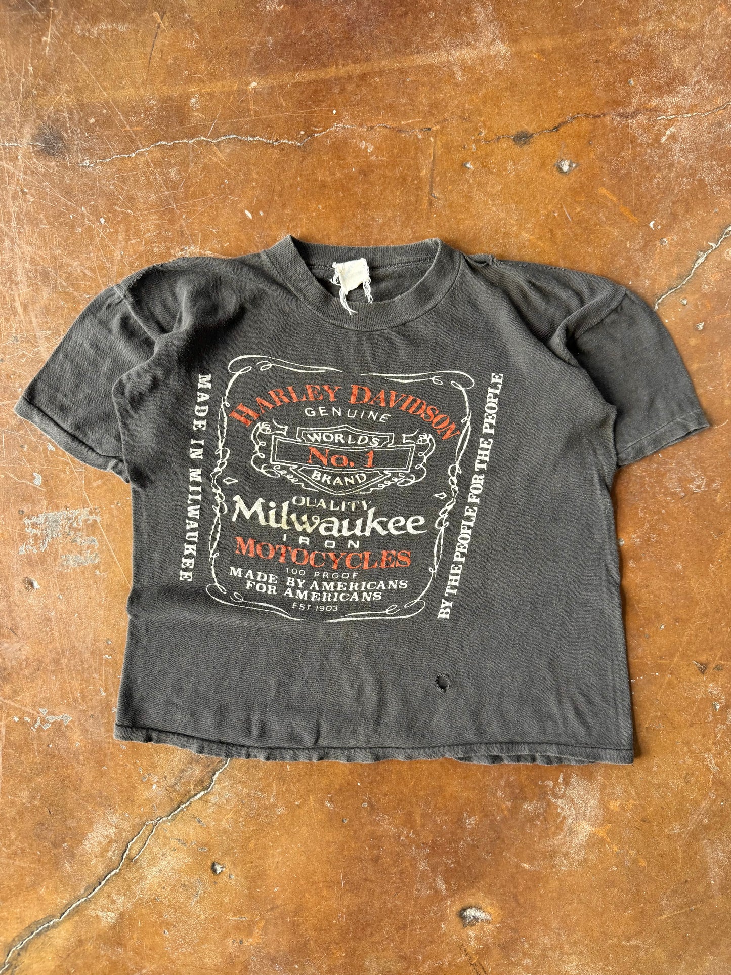 80s Harley Davidson "world's No. 1 brand" biker shirt (MEDIUM)