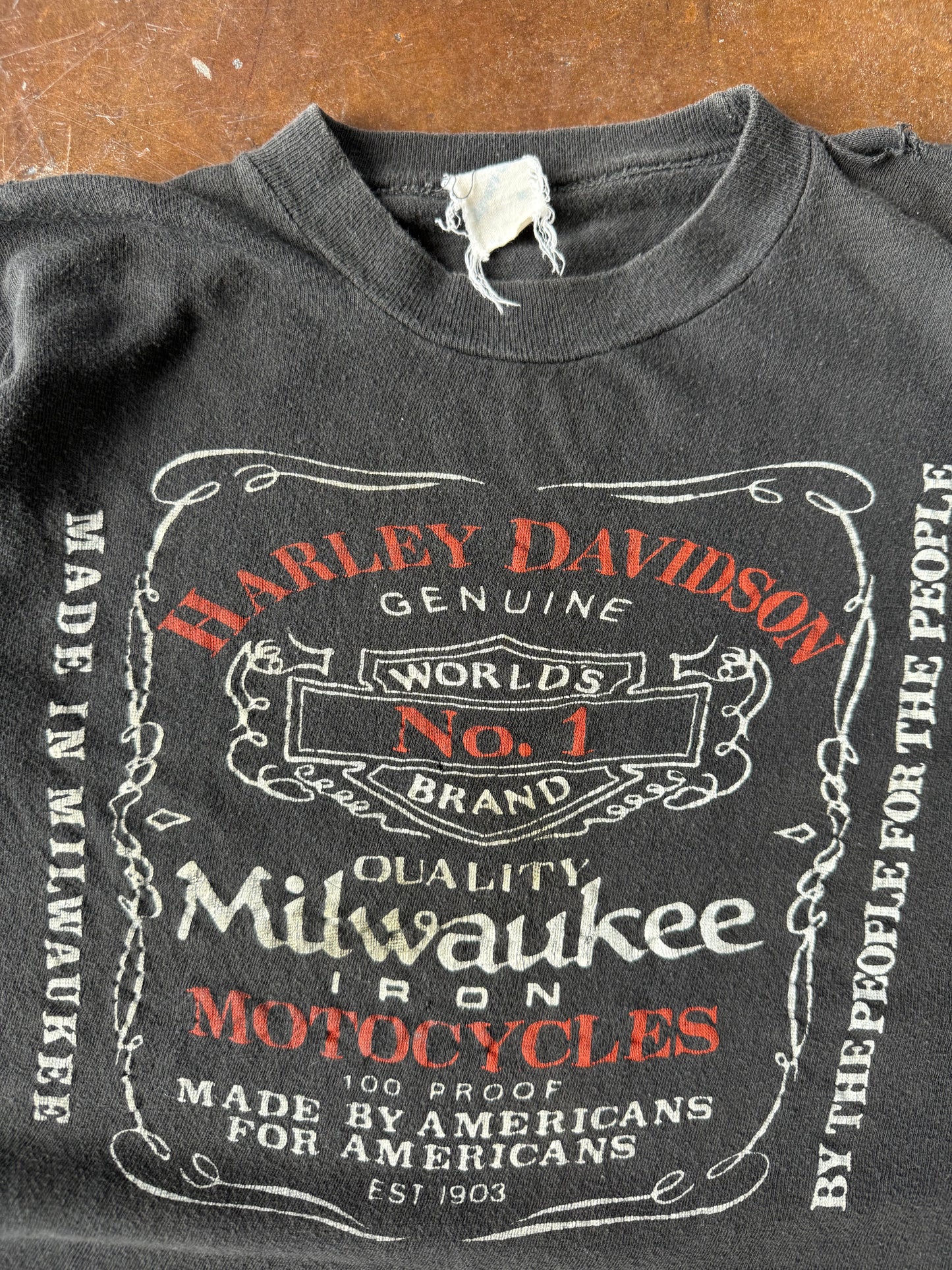 80s Harley Davidson "world's No. 1 brand" biker shirt (MEDIUM)
