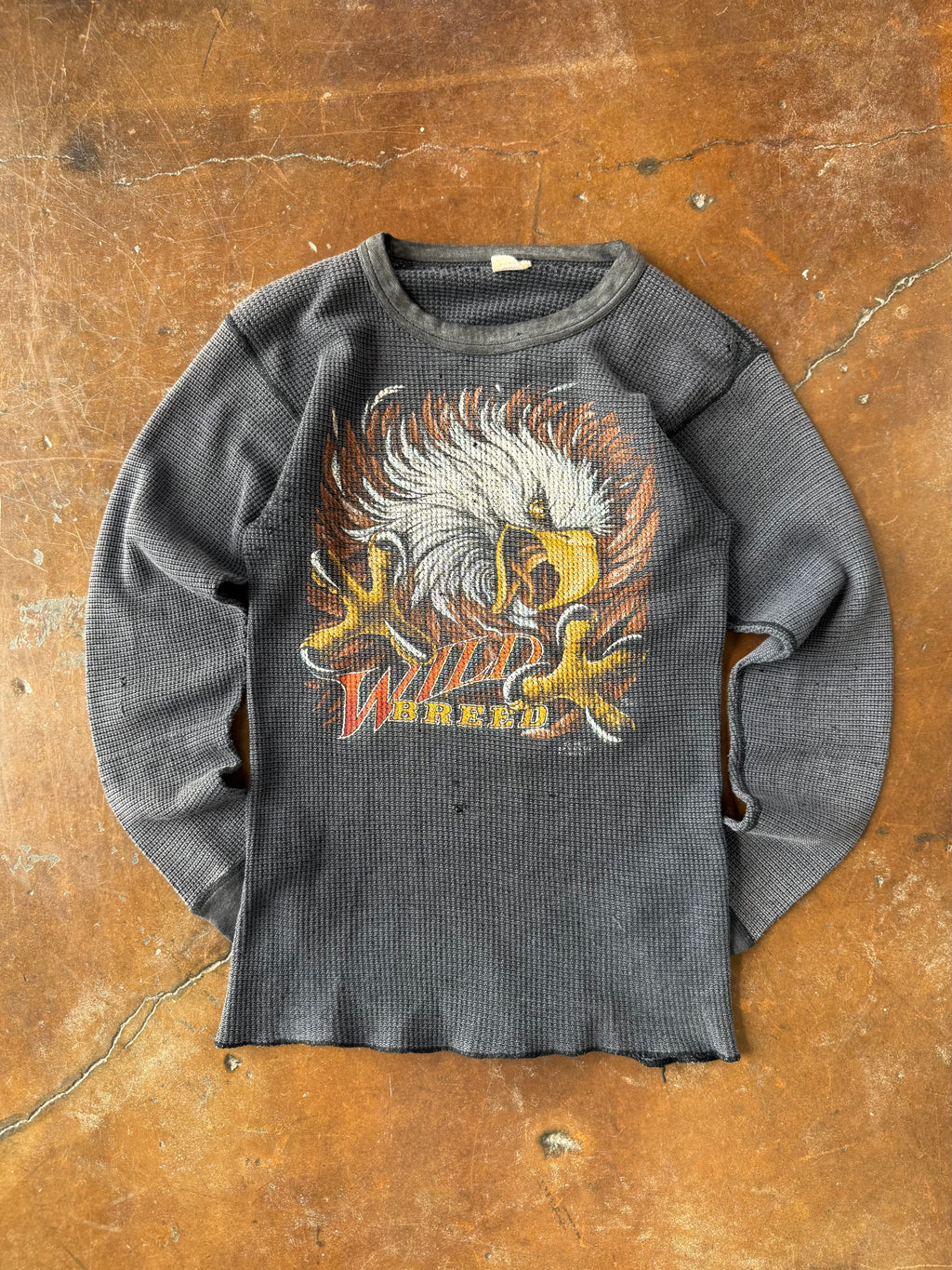 80s Harley Davidson "wild breed" thermal longsleeve (LARGE)