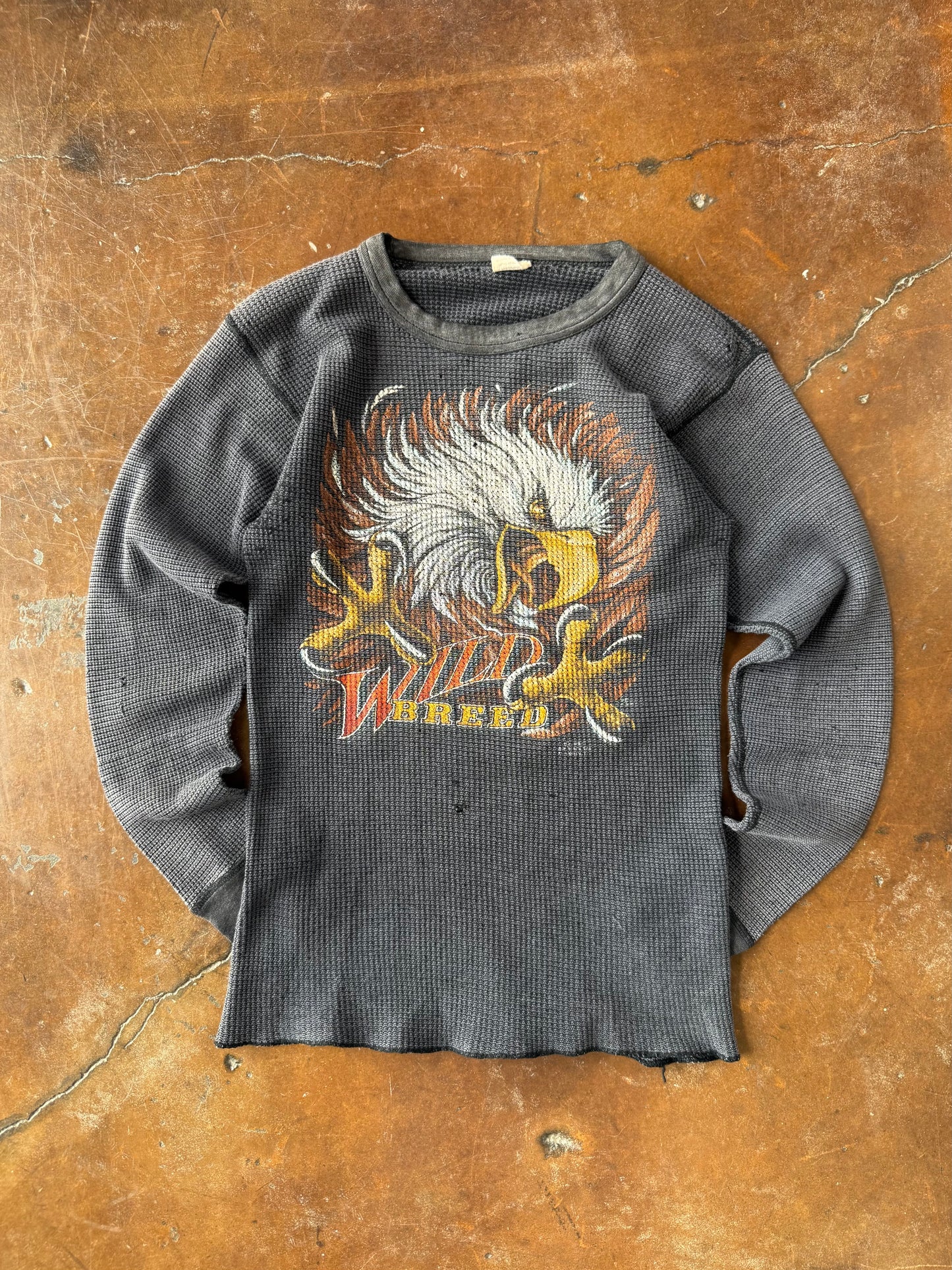 80s Harley Davidson "wild breed" thermal longsleeve (LARGE)