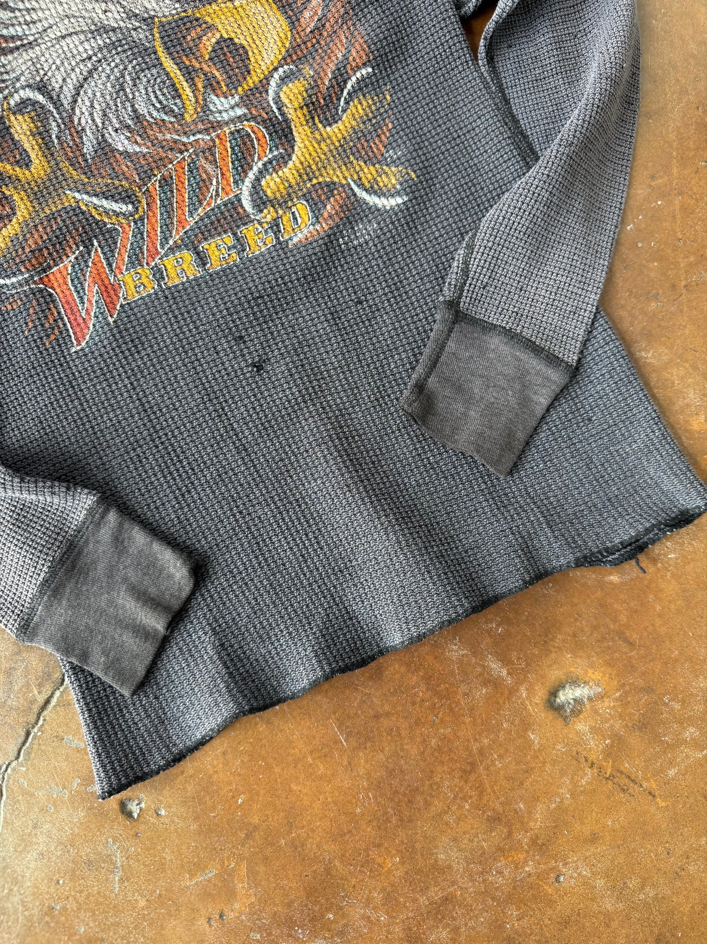 80s Harley Davidson "wild breed" thermal longsleeve (LARGE)