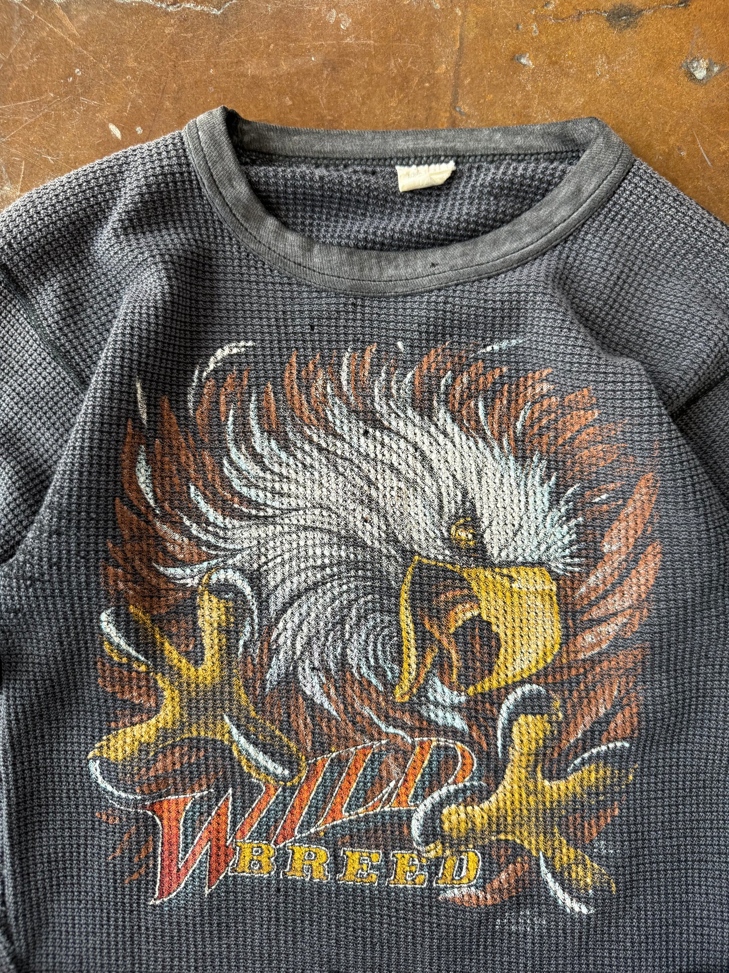 80s Harley Davidson "wild breed" thermal longsleeve (LARGE)