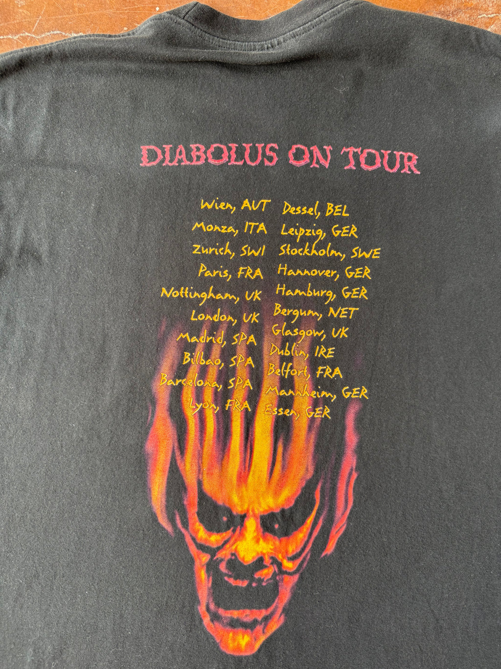 1999 Slayer "diabolus on tour" euro band shirt (XL)