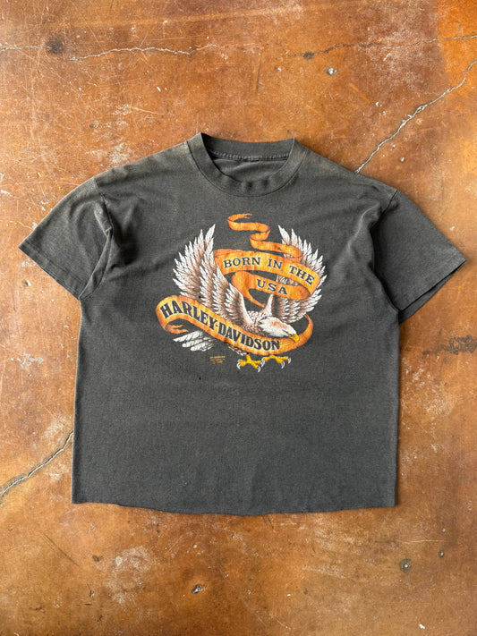 90s Harley Davidson "born in the USA" 3D emblem shirt (XL)