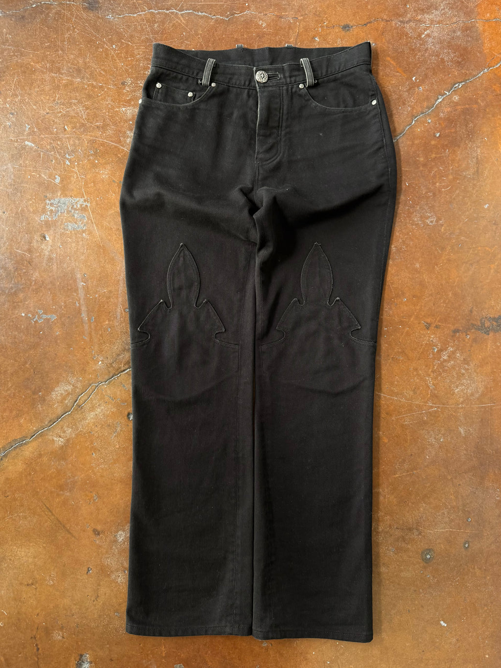 2000s Chrome Hearts "fleur knee" jeans (31 x 30)