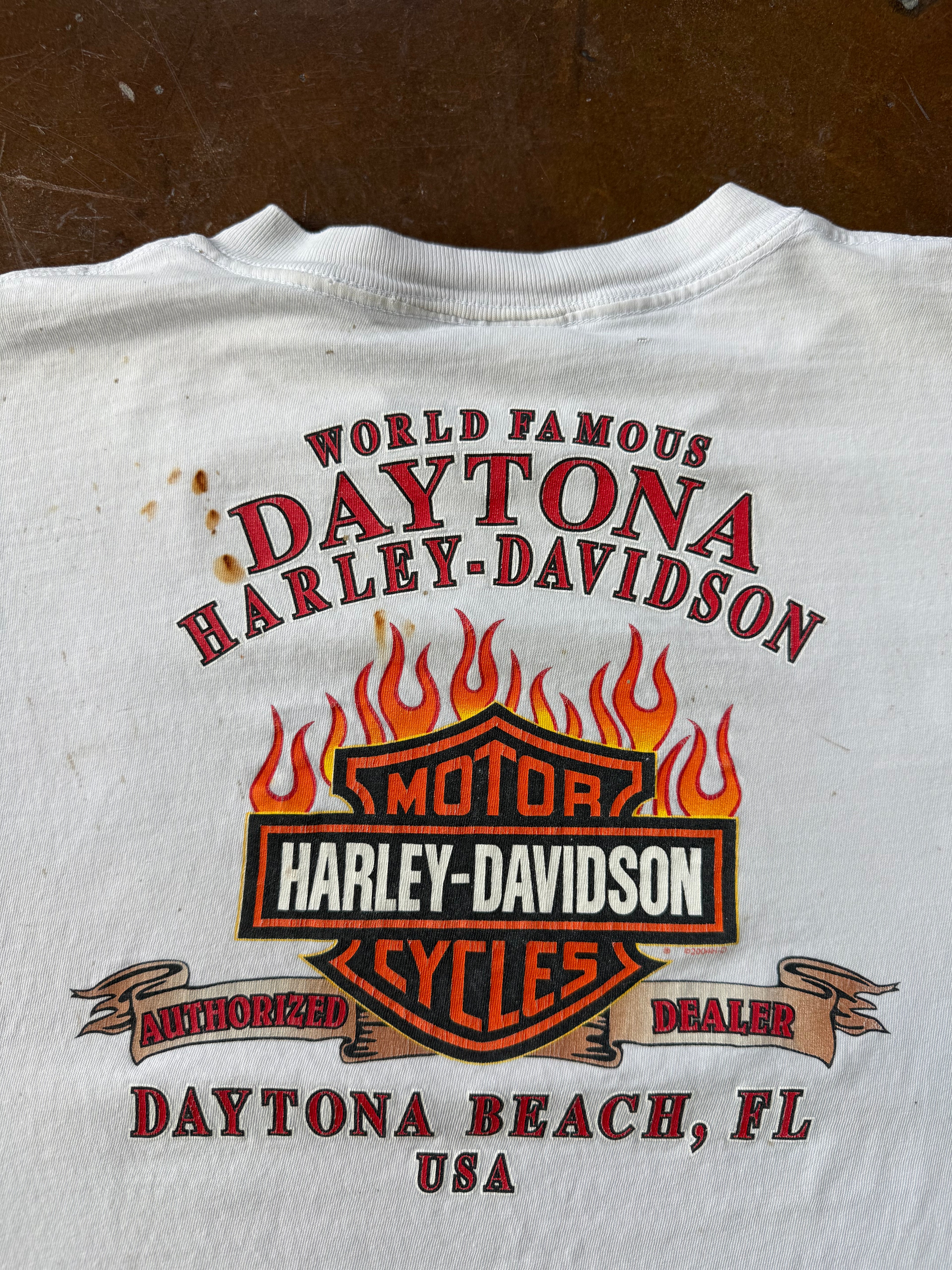 2005 Harley Davidson "spellout" paint splatter longsleeve shirt (LARGE)