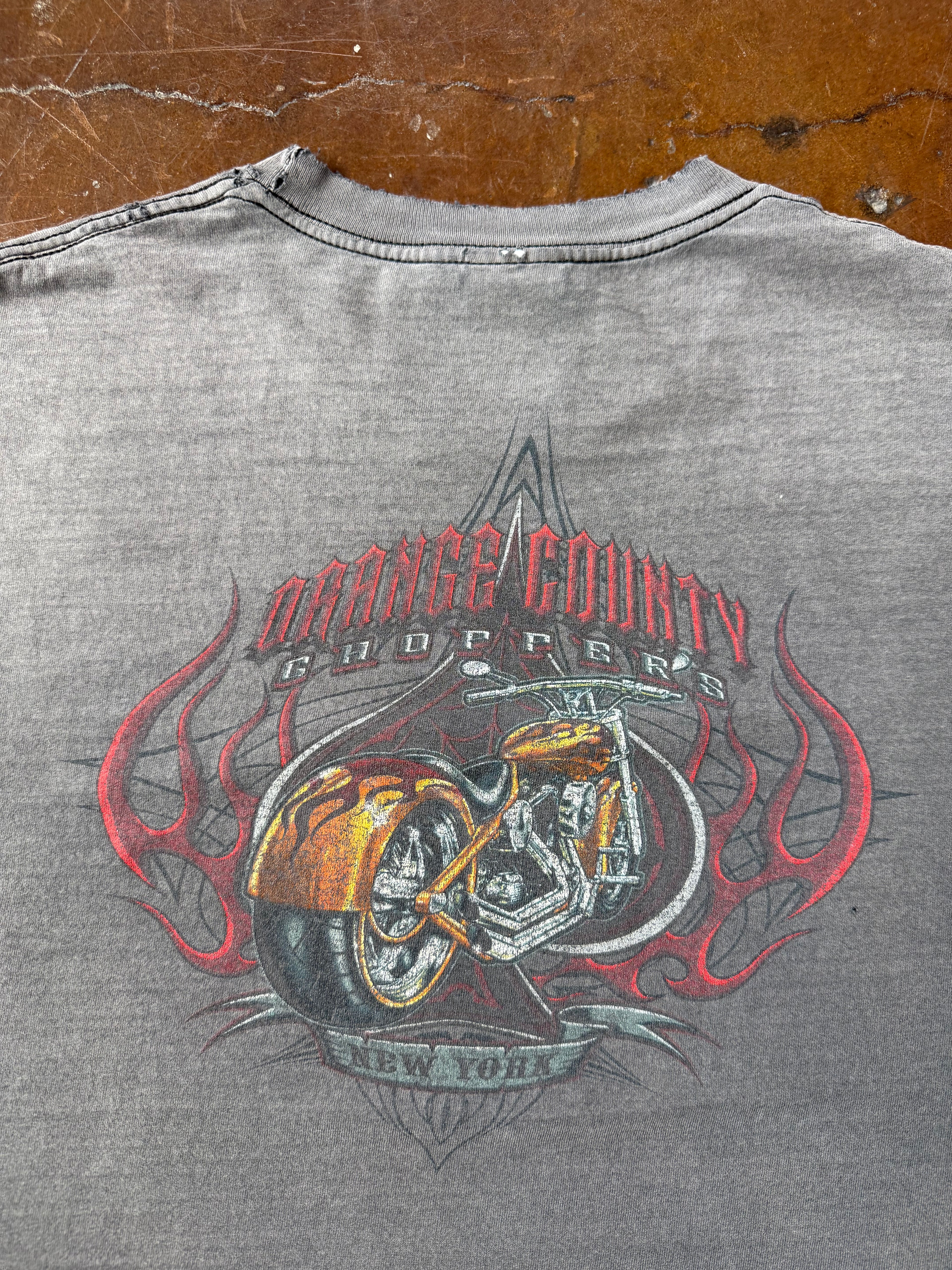 2000s faded Orange County Choppers "new york" cut-off shirt (XXL)
