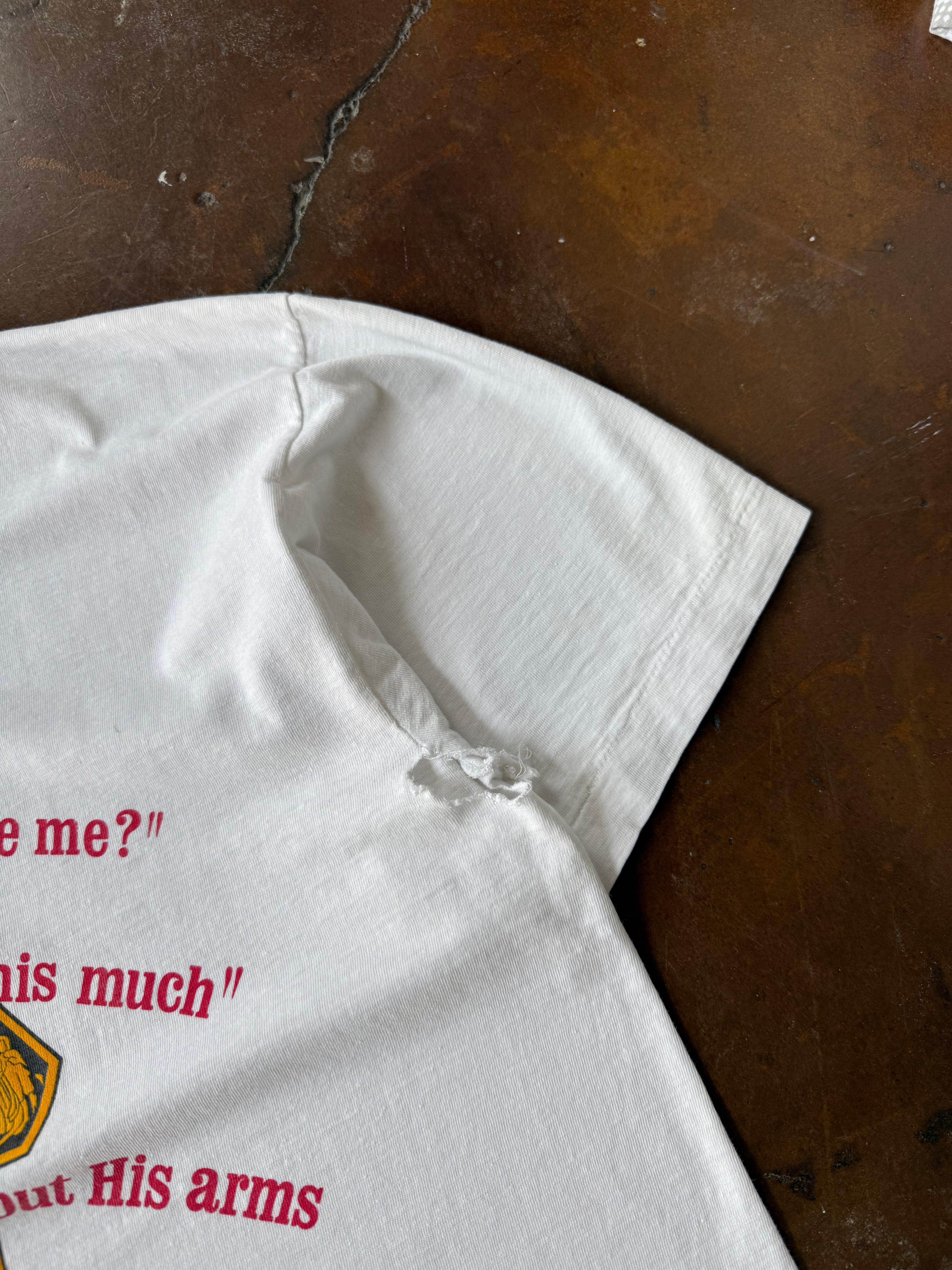 90s Jesus "one day, I asked jesus..." shirt (LARGE)
