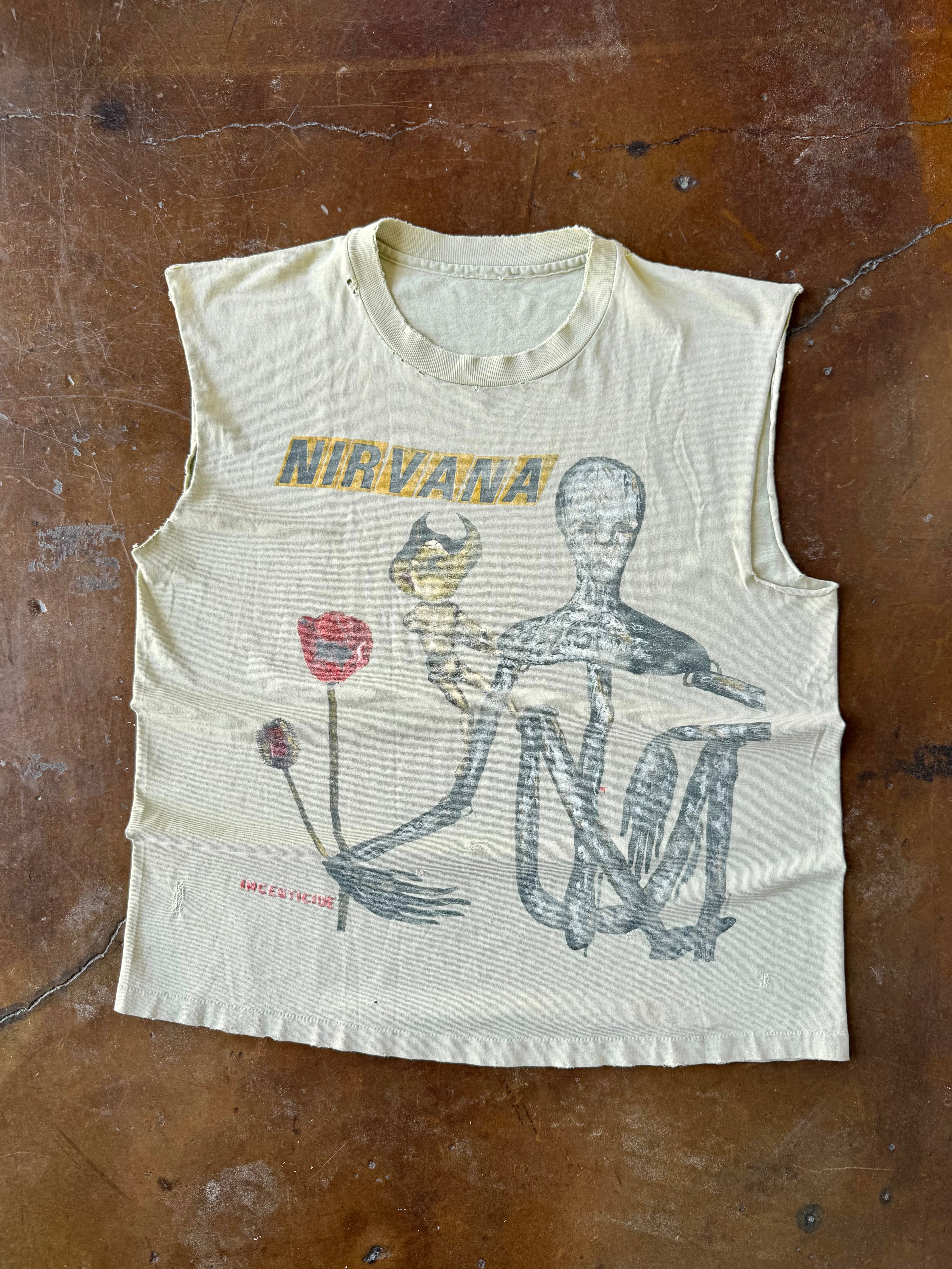 1993 Nirvana "incesticide" cut-off band shirt (XL)