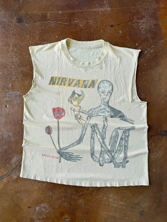 1993 Nirvana "incesticide" cut-off band shirt (XL)