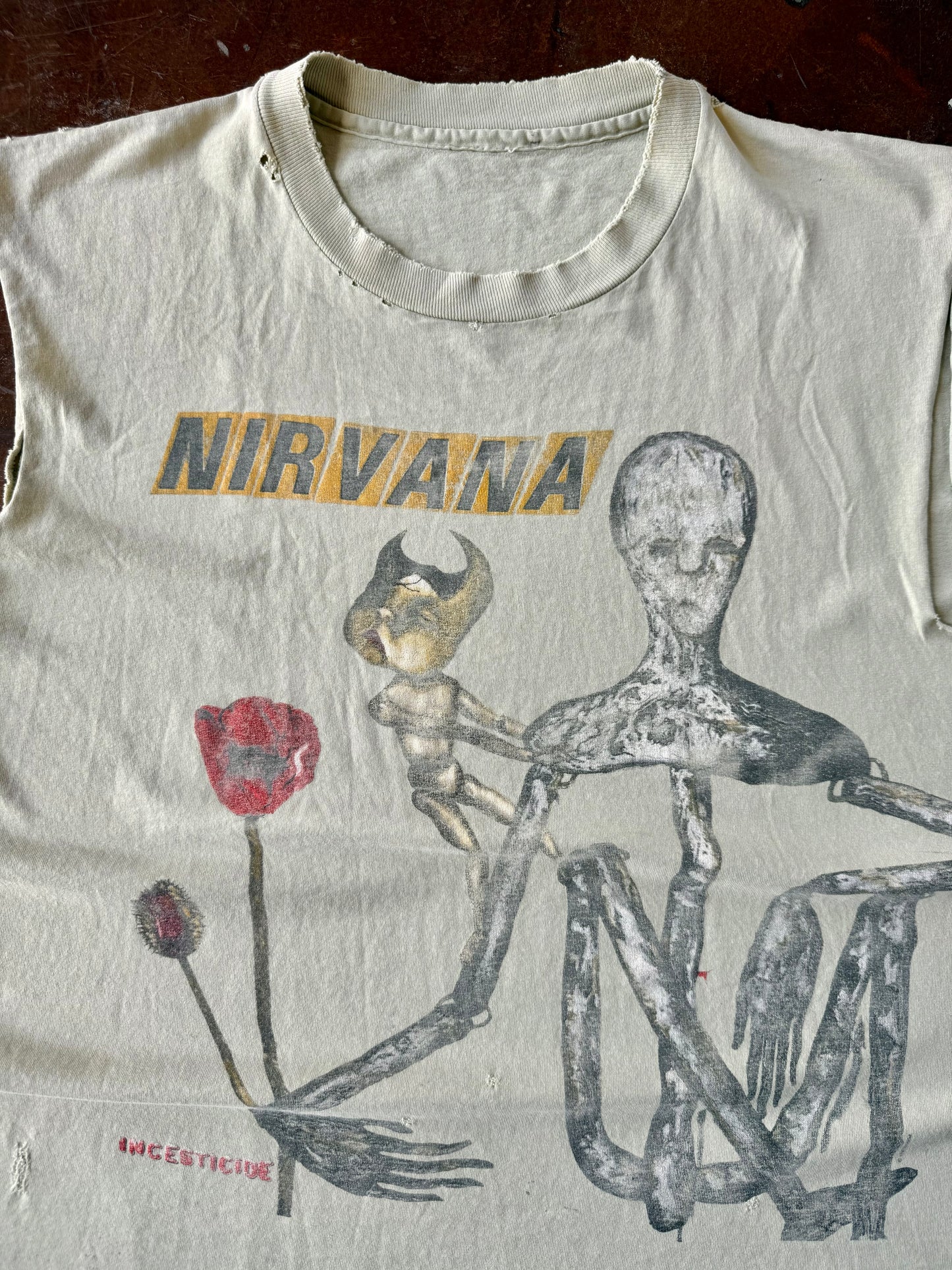 1993 Nirvana "incesticide" cut-off band shirt (XL)