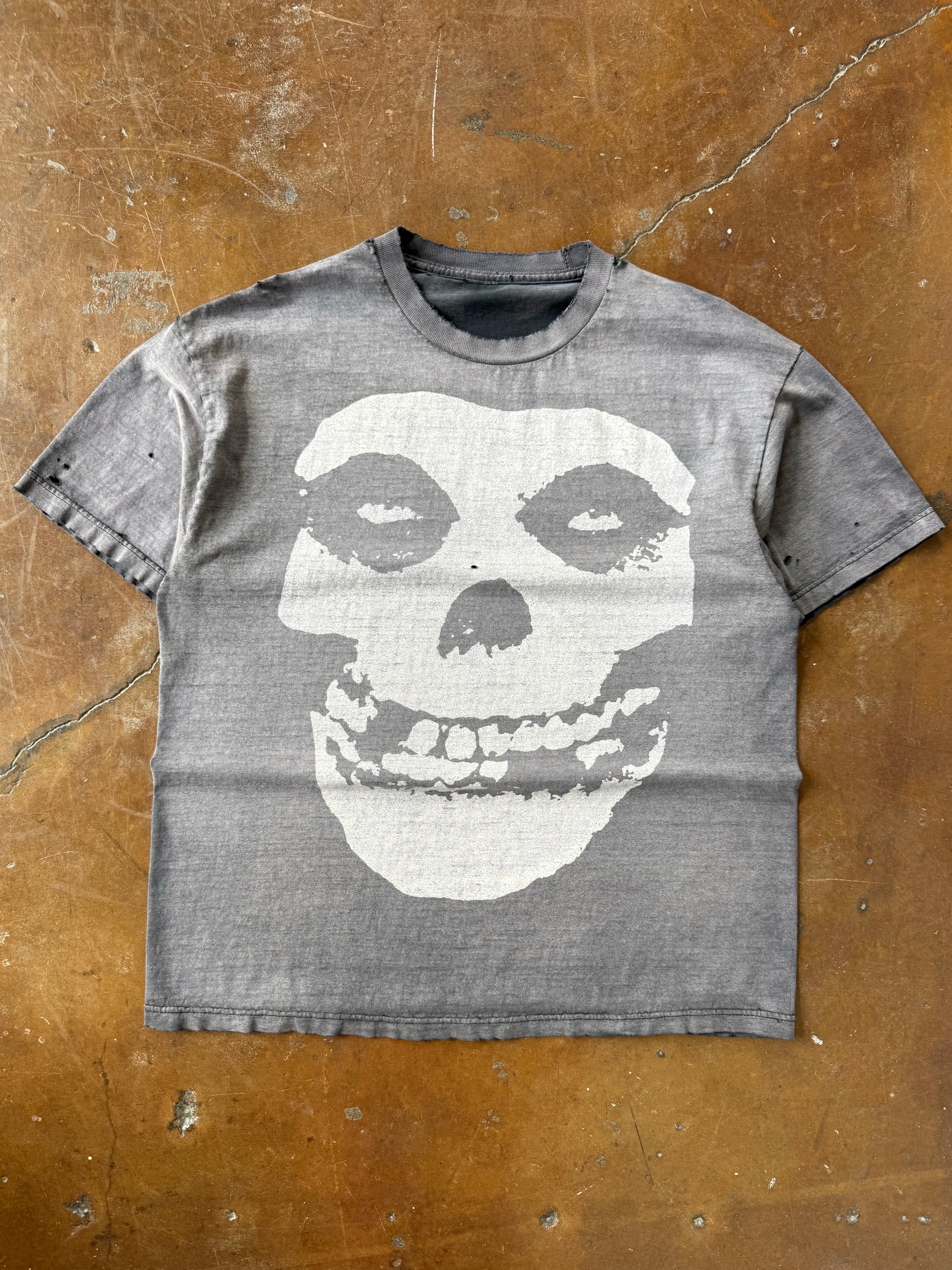 2000s faded Misfits "ghost fiend big face" band shirt (XL)