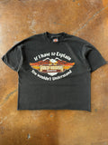 90s cropped Harley Davidson "if I have to explain..." biker shirt (XL)