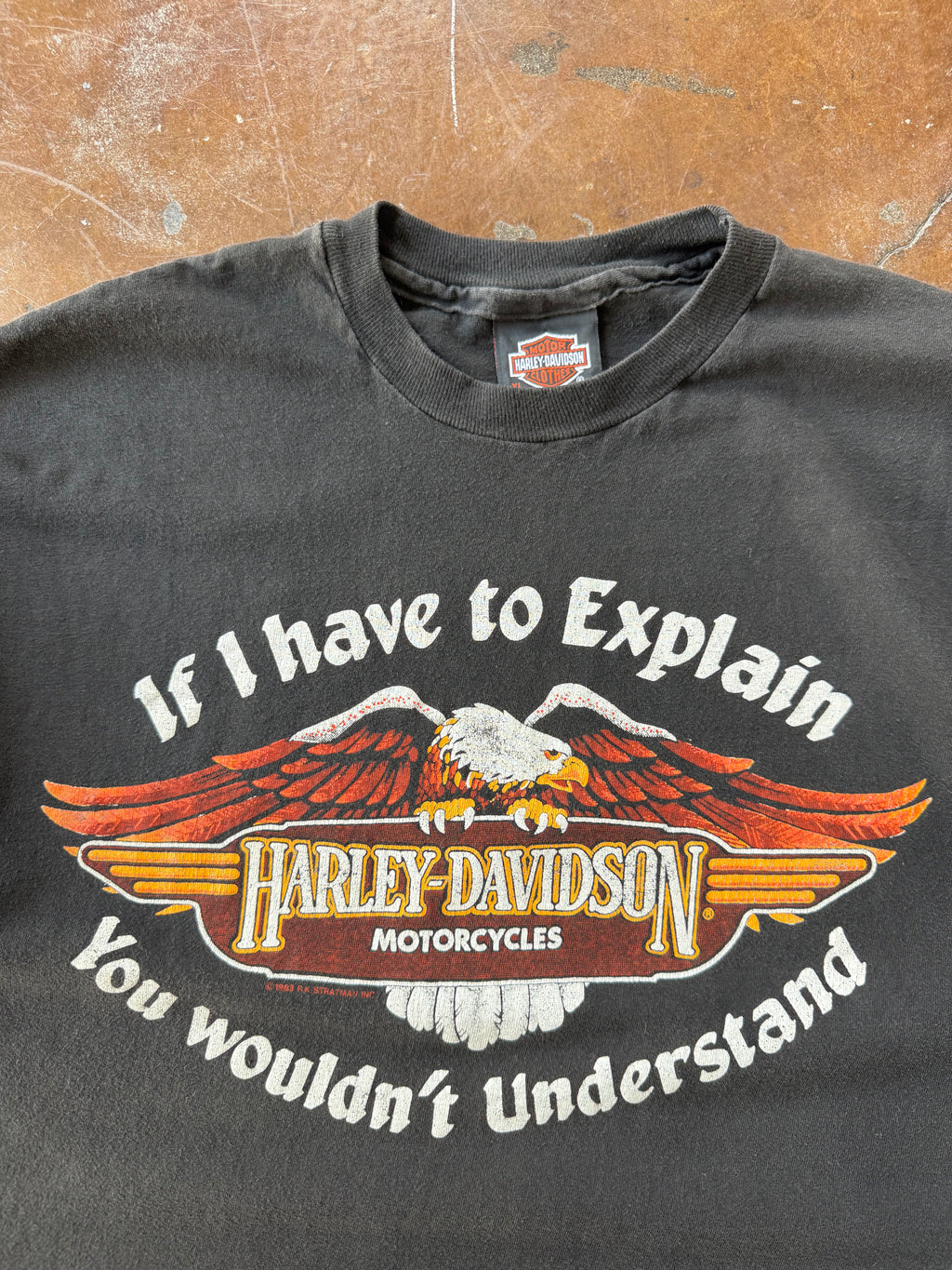 90s cropped Harley Davidson "if I have to explain..." biker shirt (XL)