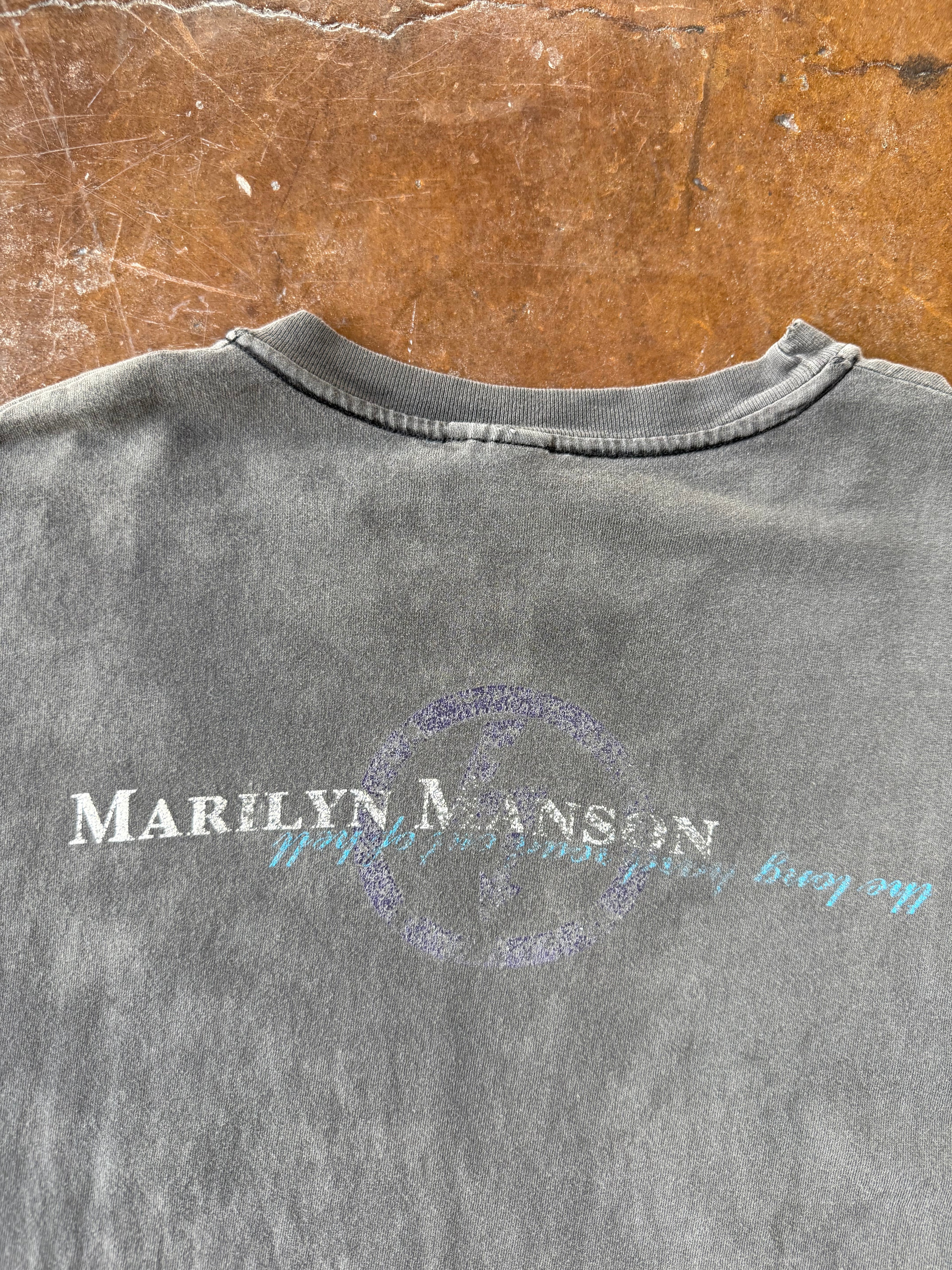 1998 faded & distressed Marilyn Manson "road out of hell" band shirt (XL)