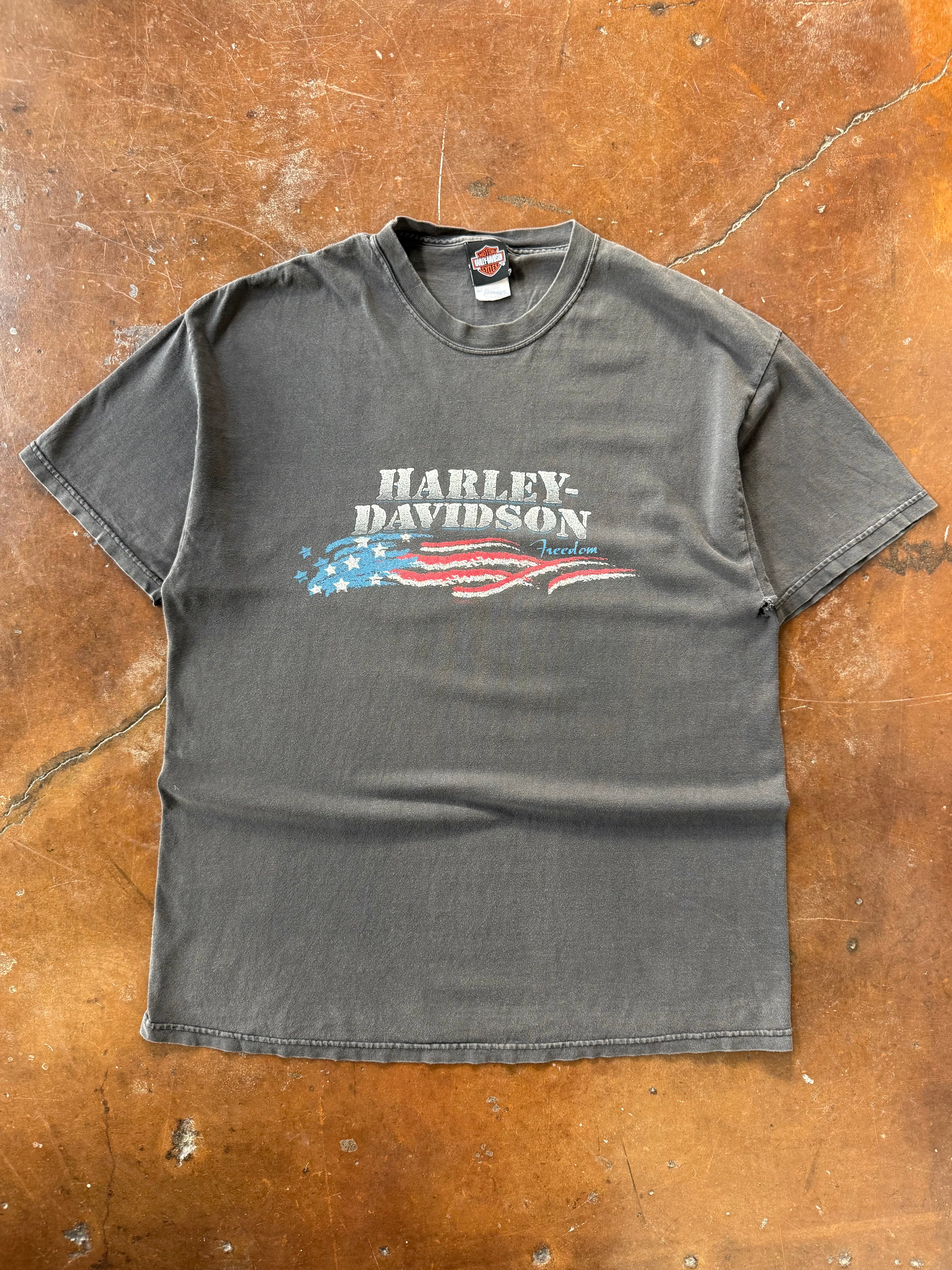 2000s faded Harley Davidson "freedom" biker shirt (XL)