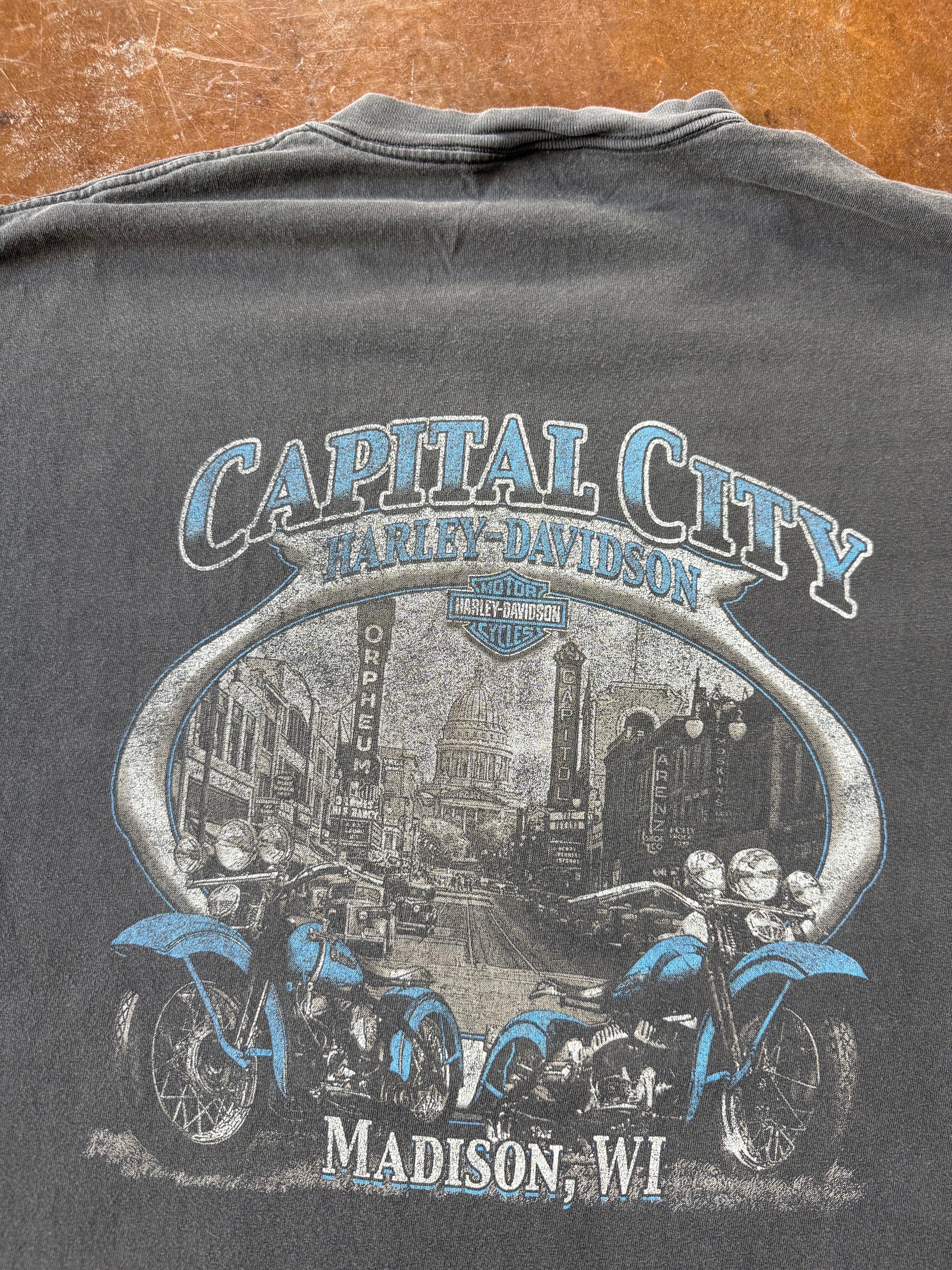 2000s faded Harley Davidson "freedom" biker shirt (XL)