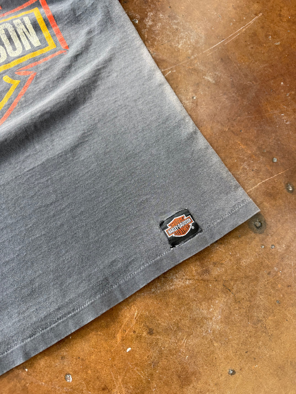 90s faded Harley Davidson "classic logo" biker shirt (LARGE)