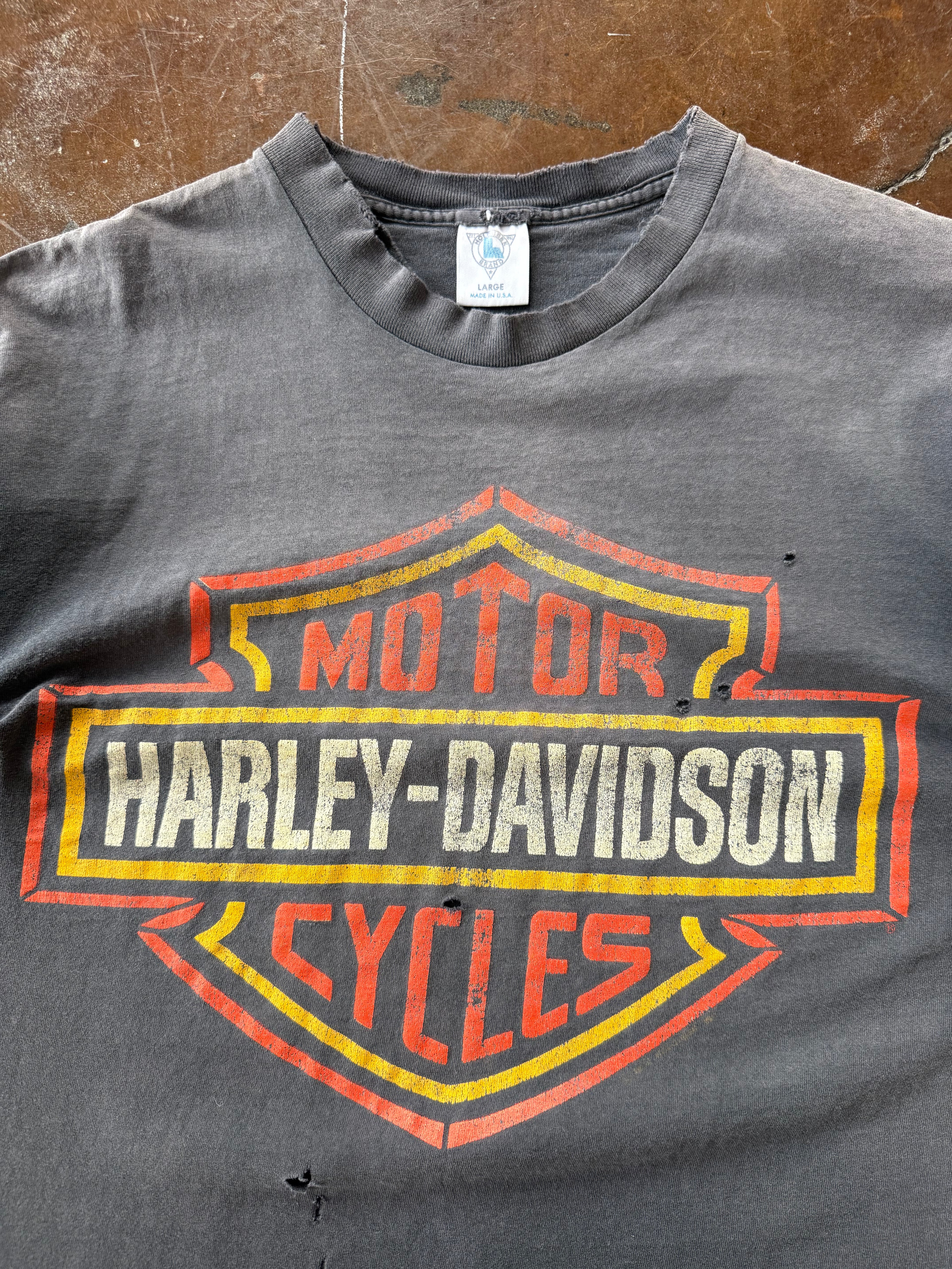 90s faded Harley Davidson "classic logo" biker shirt (LARGE)