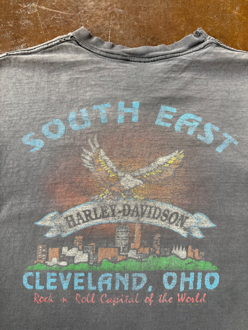 90s faded Harley Davidson "classic logo" biker shirt (LARGE)