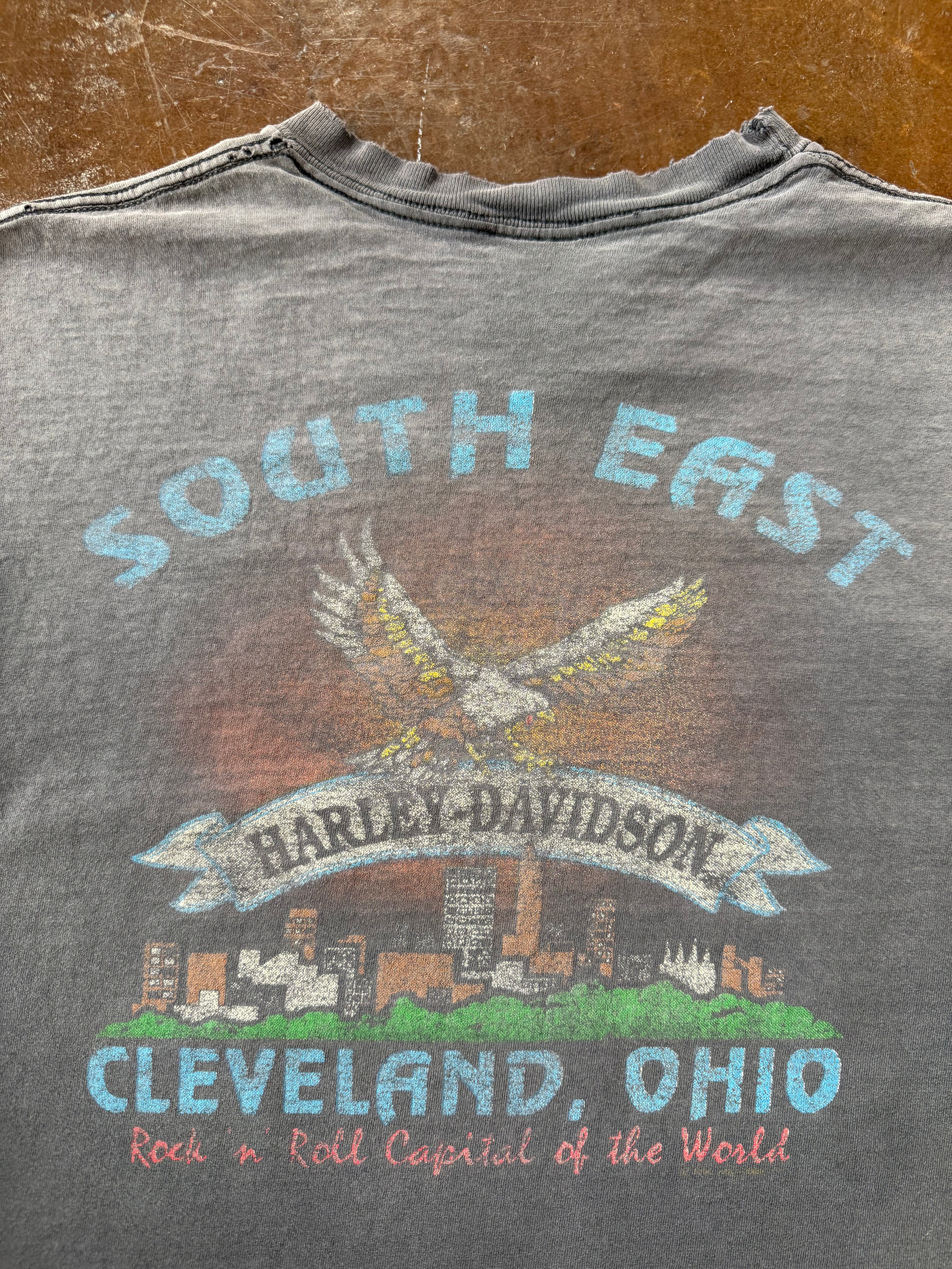 90s faded Harley Davidson "classic logo" biker shirt (LARGE)