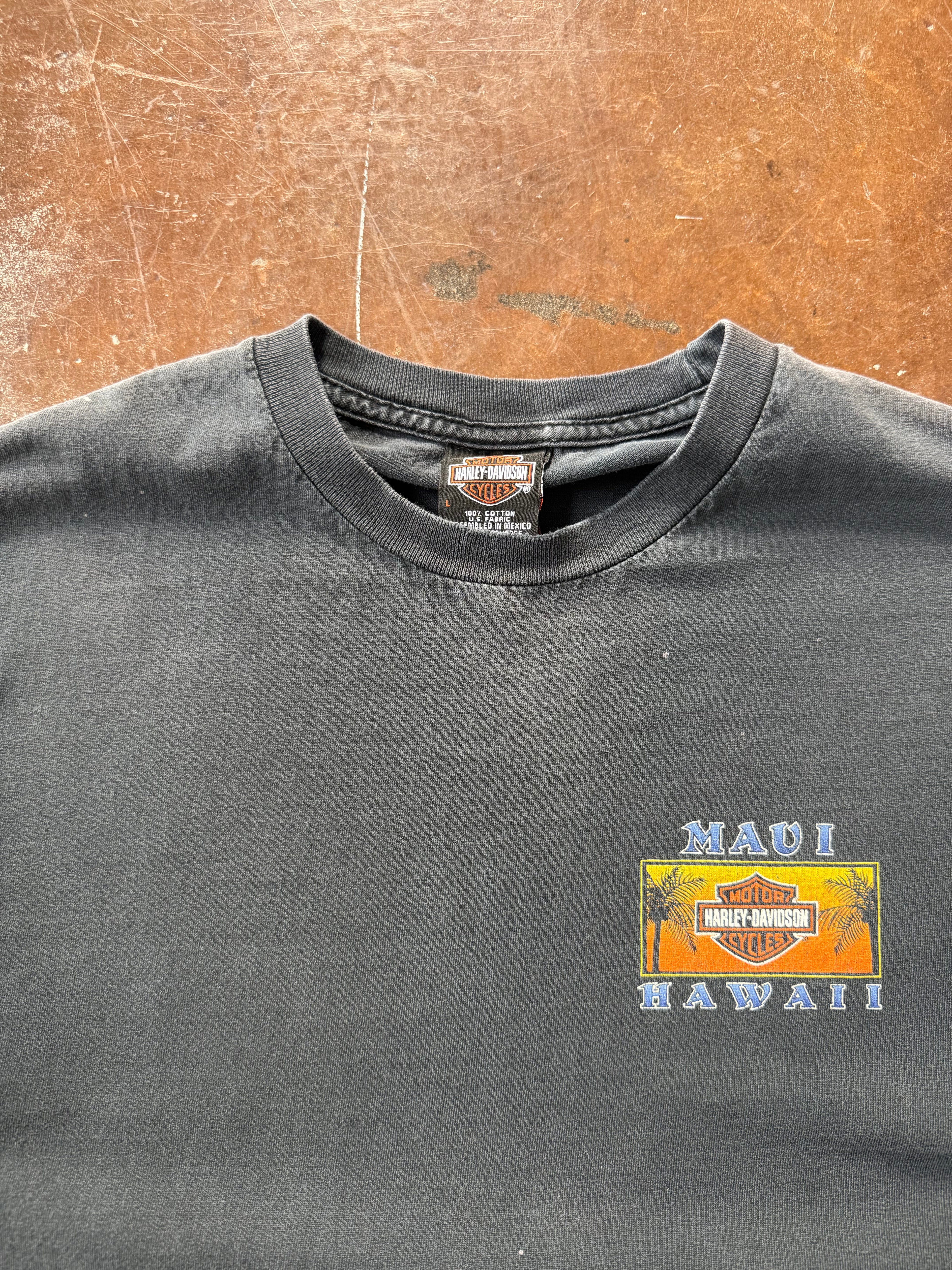 1999 Harley Davidson "maui, hawaii" biker shirt (LARGE)