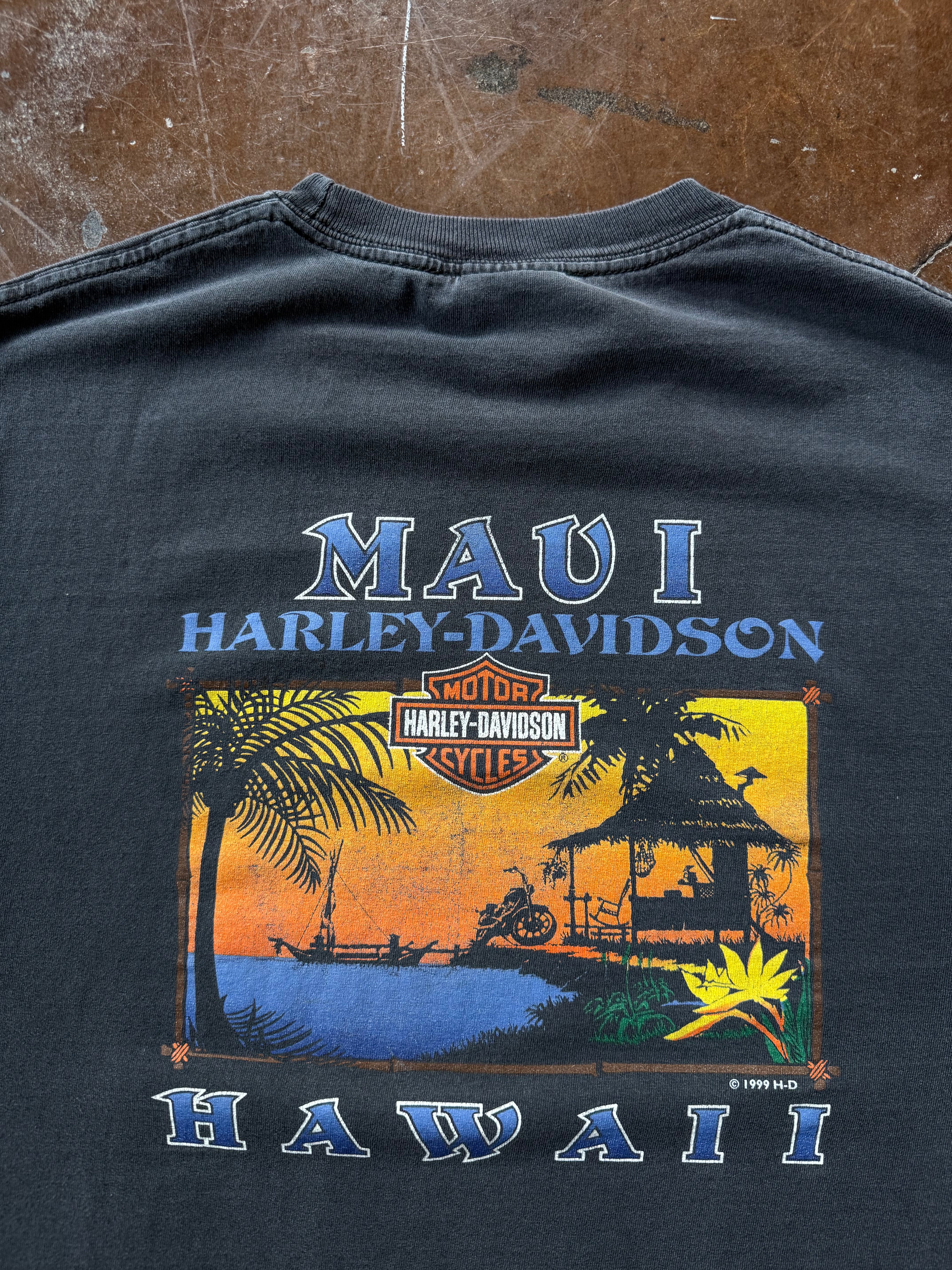 1999 Harley Davidson "maui, hawaii" biker shirt (LARGE)