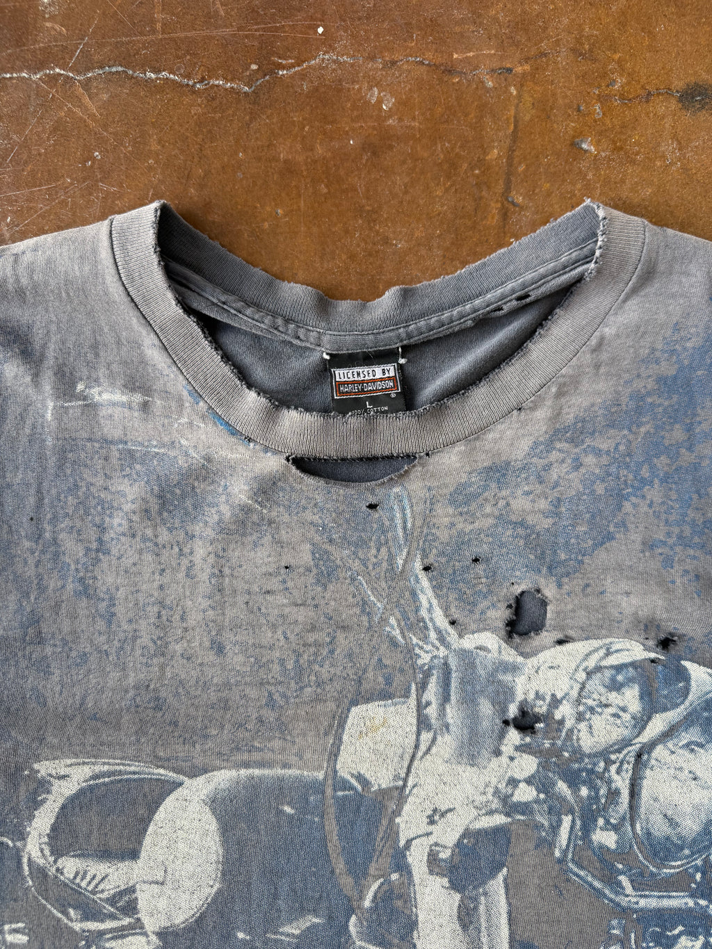 1996 faded & distressed Harley Davidson "chopper" biker shirt (LARGE)
