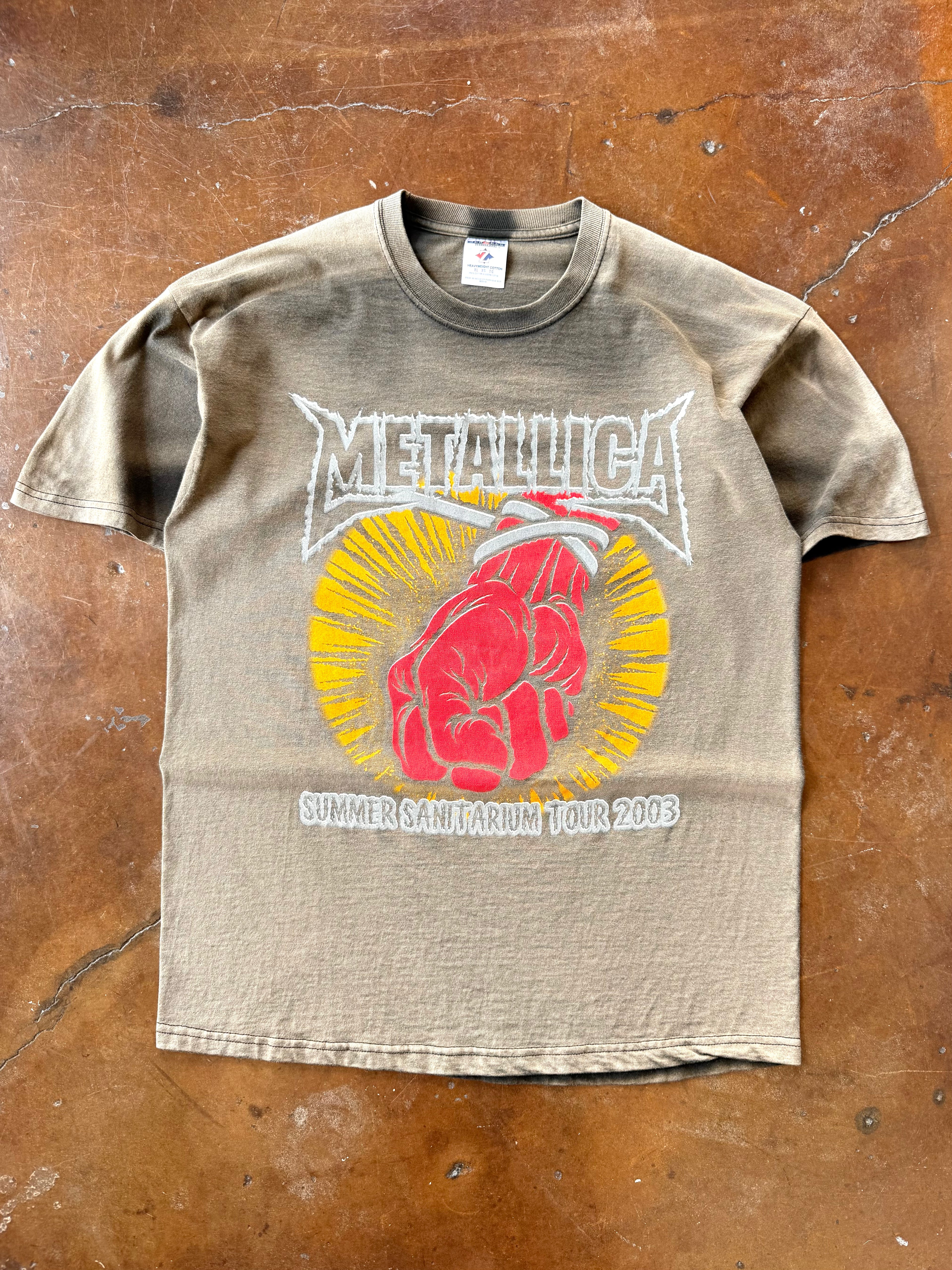 2003 faded Metallica "summer sanitarium tour" band shirt (XL)