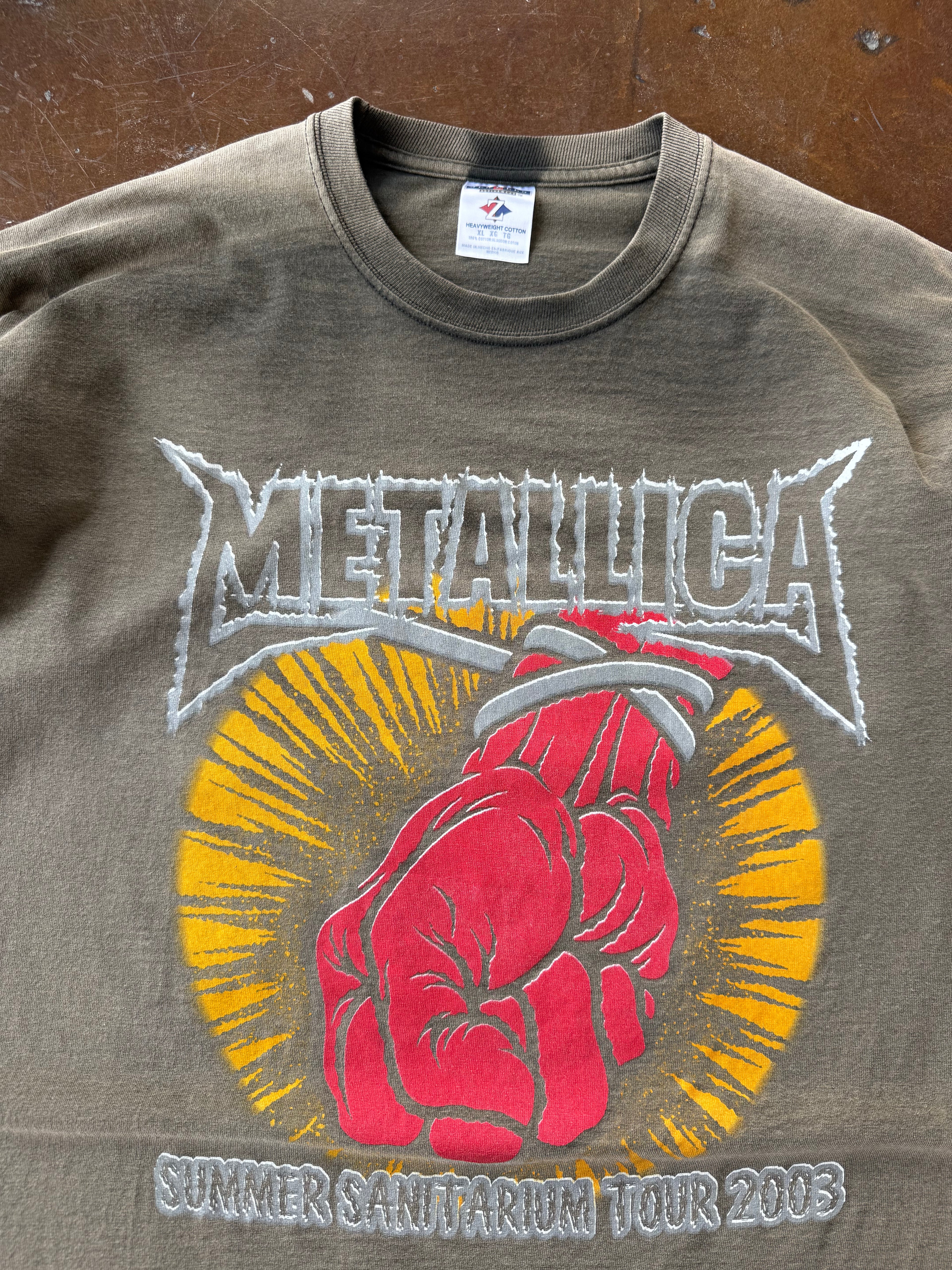 2003 faded Metallica "summer sanitarium tour" band shirt (XL)