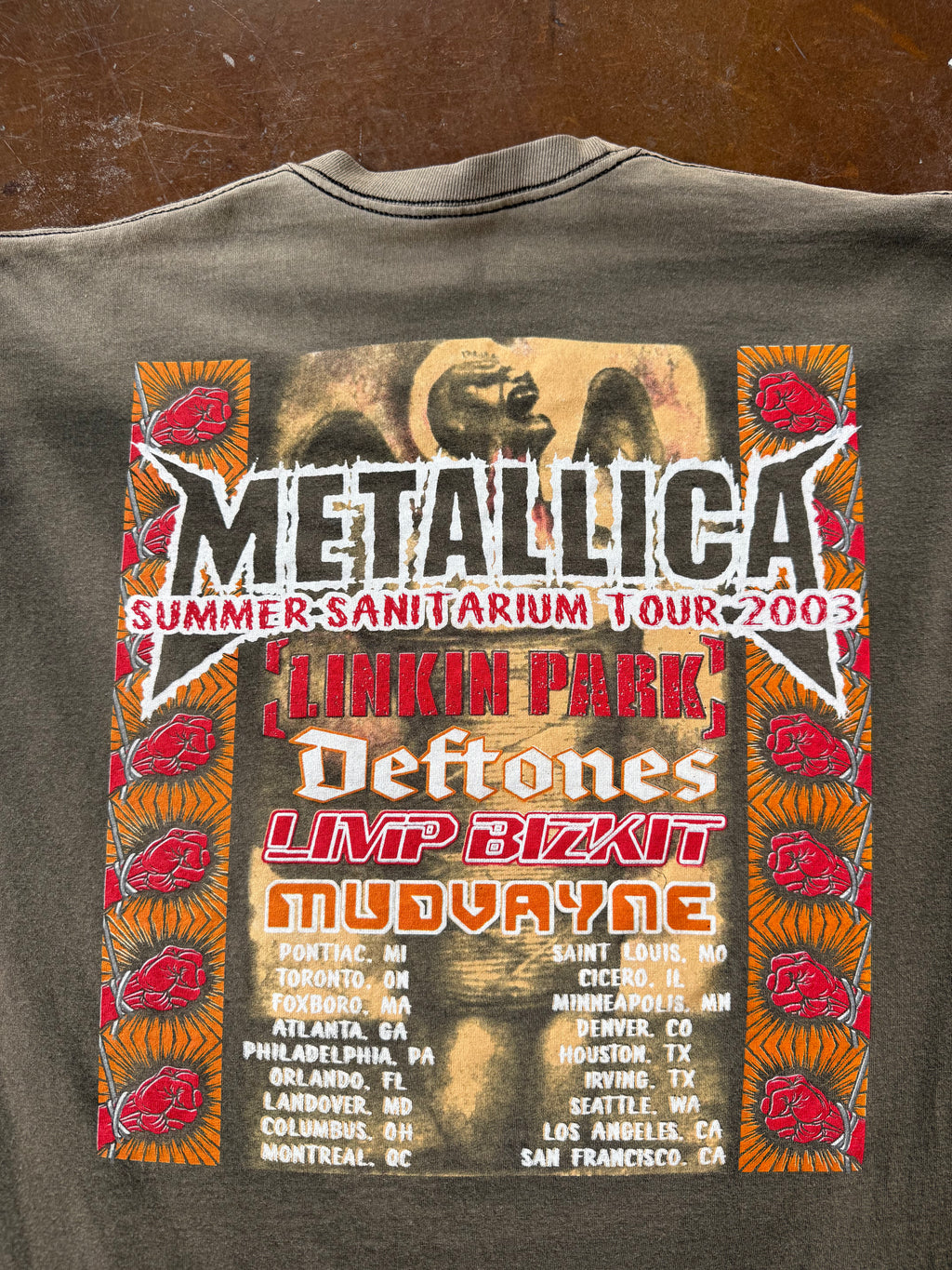 2003 faded Metallica "summer sanitarium tour" band shirt (XL)
