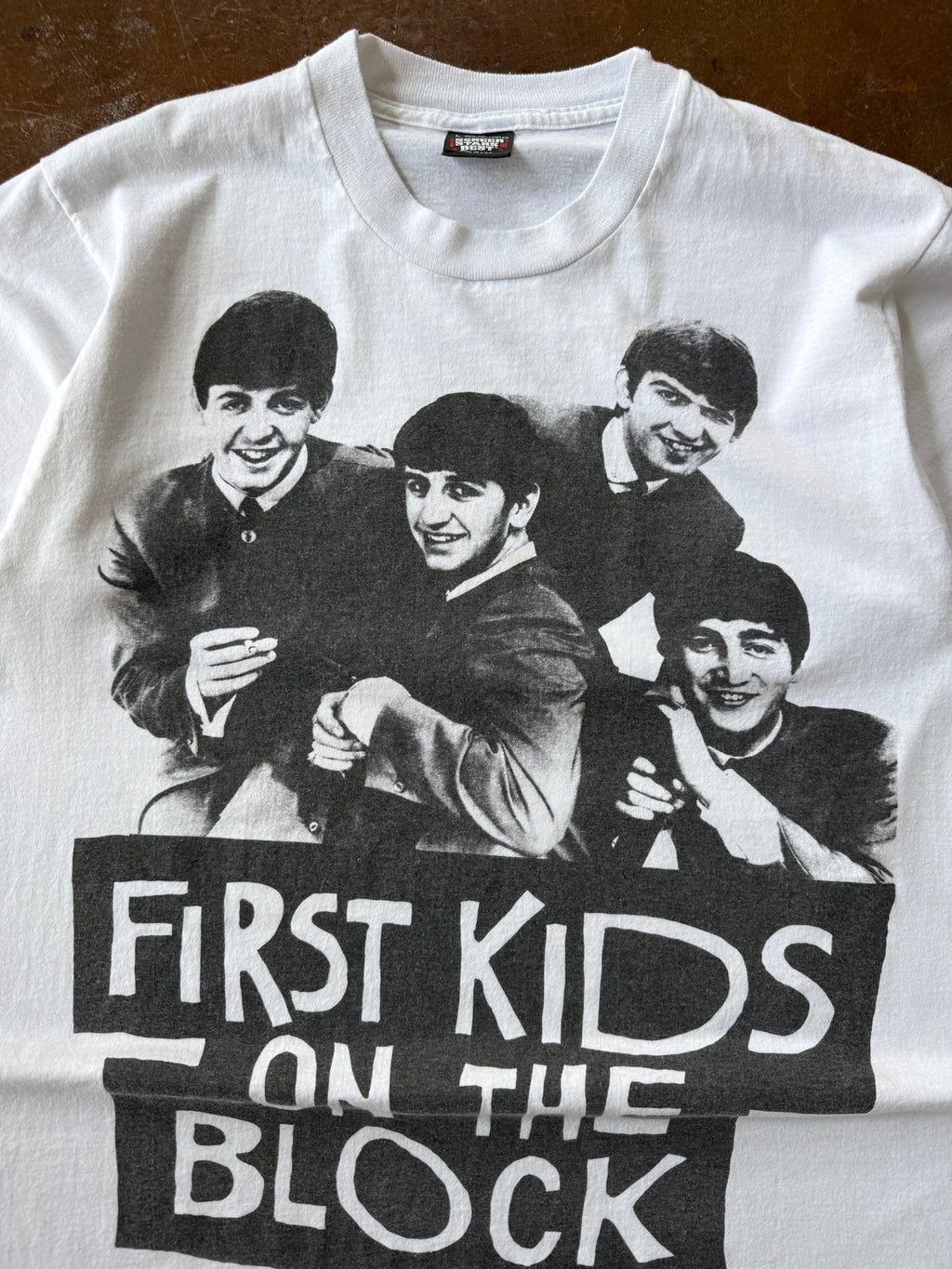 90s The Beatles "first kids on the block" band shirt (LARGE)