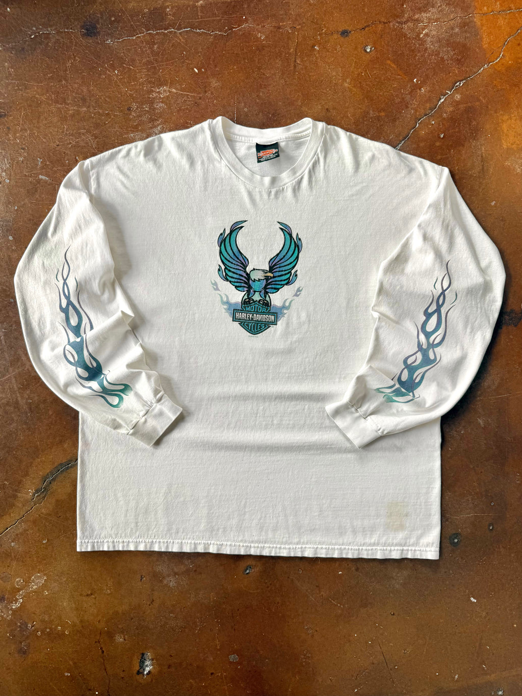 2000 Harley Davidson "blue eagle" biker longsleeve shirt (XXL)