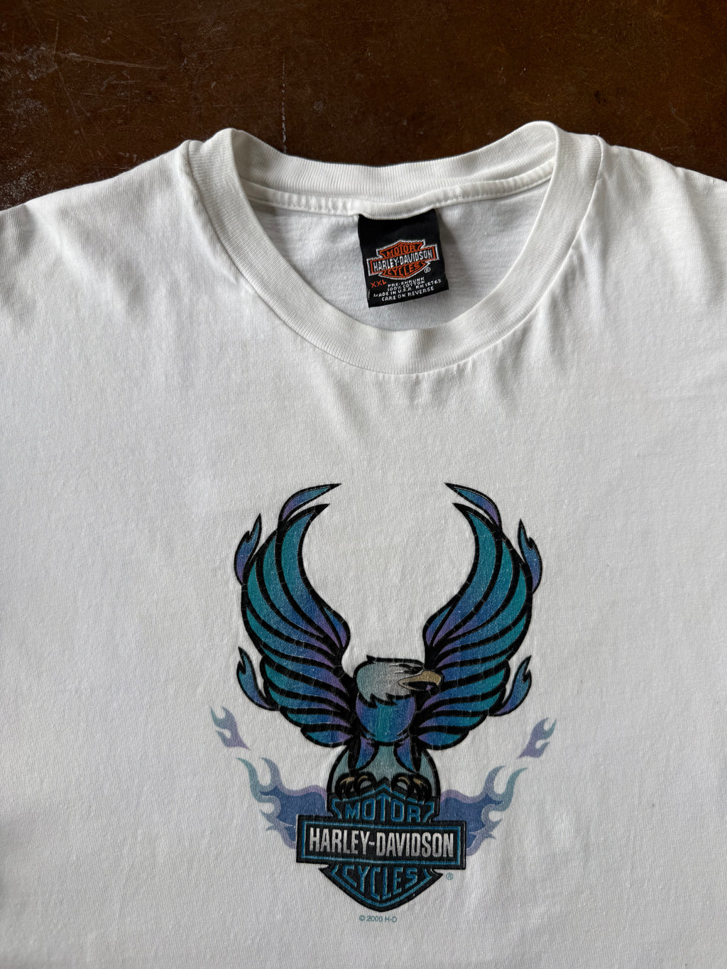 2000 Harley Davidson "blue eagle" biker longsleeve shirt (XXL)