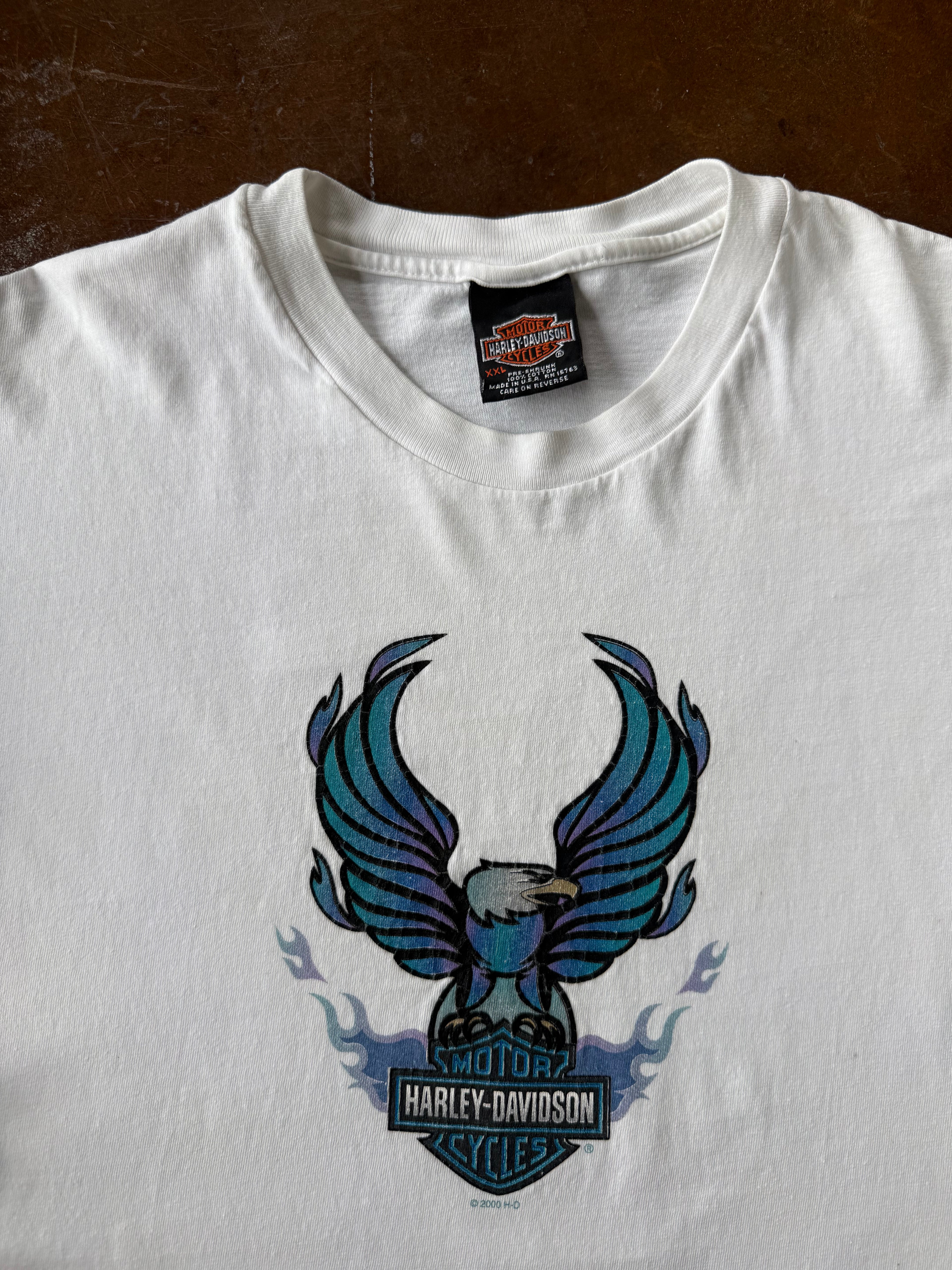 2000 Harley Davidson "blue eagle" biker longsleeve shirt (XXL)