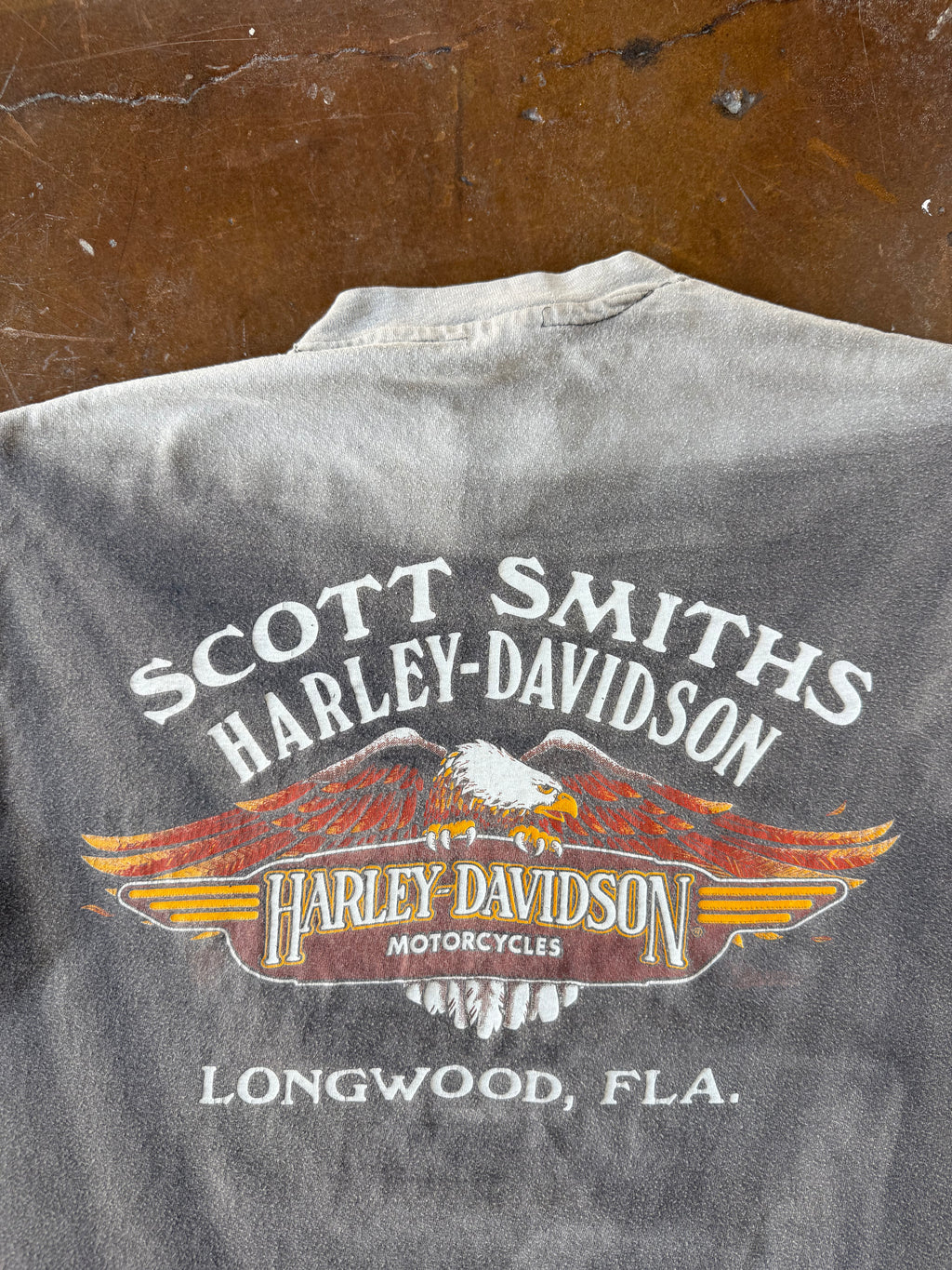80s faded Harley Davidson "the first factory" biker shirt (LARGE)