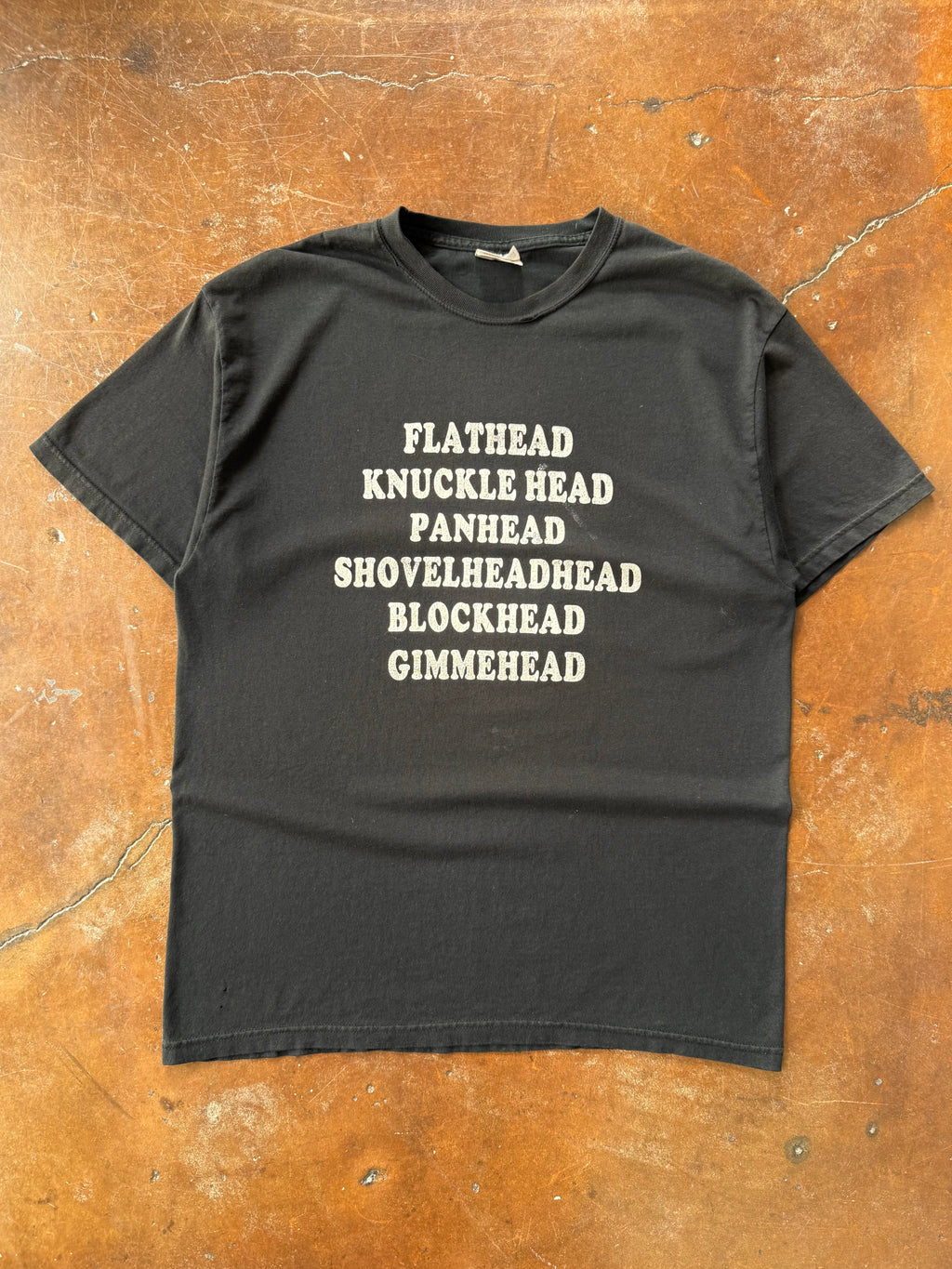 2000s Biker "gimmehead" quote shirt (LARGE)