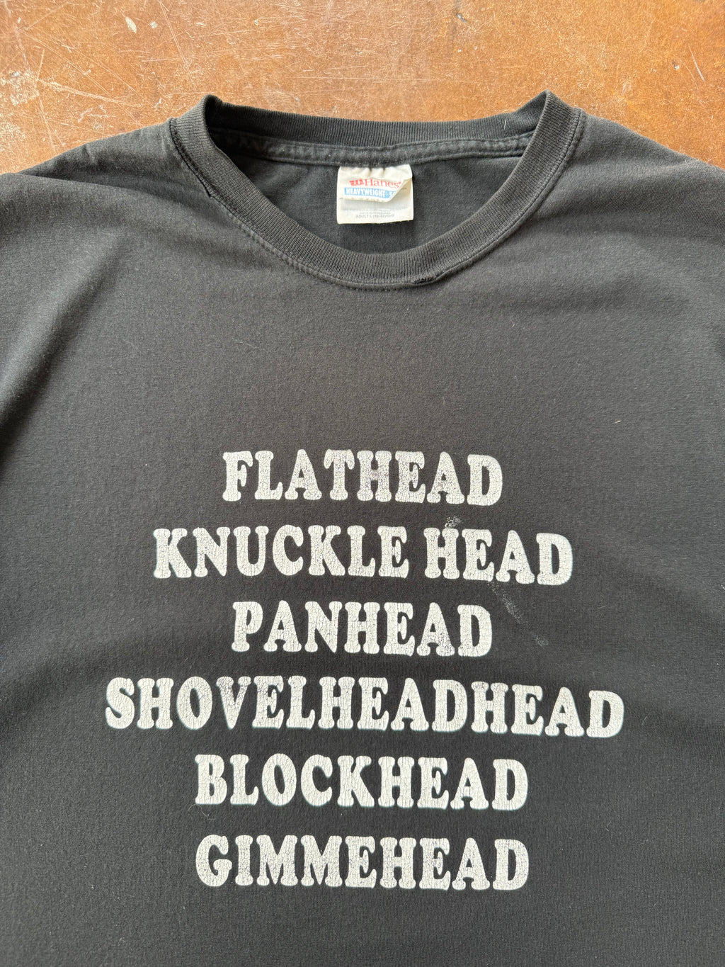 2000s Biker "gimmehead" quote shirt (LARGE)