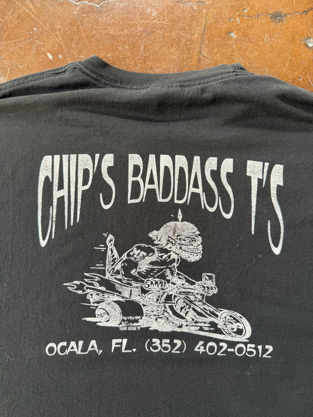 2000s Biker "gimmehead" quote shirt (LARGE)