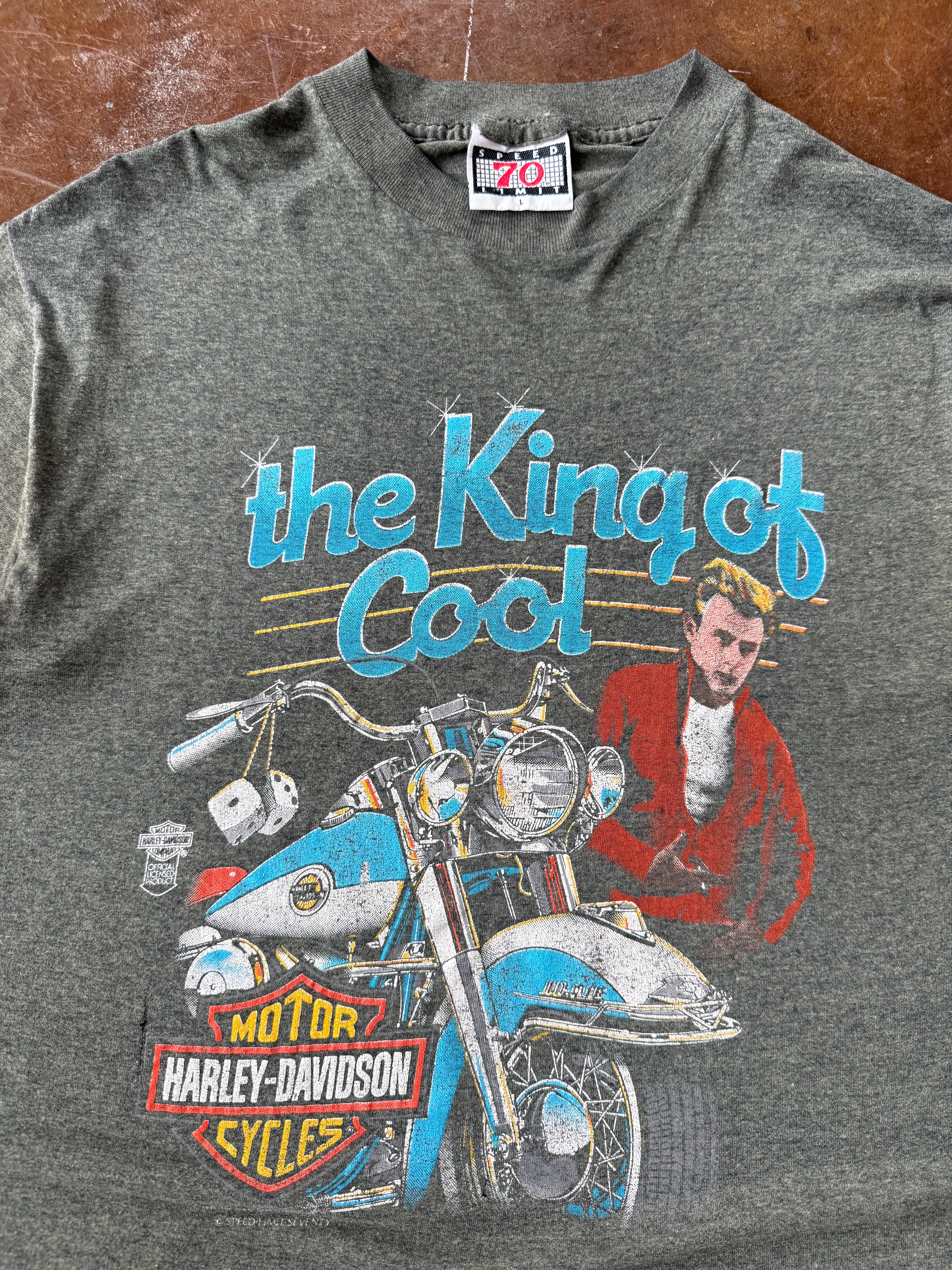 1988 Harley Davidson "the king of cool" biker shirt (LARGE)