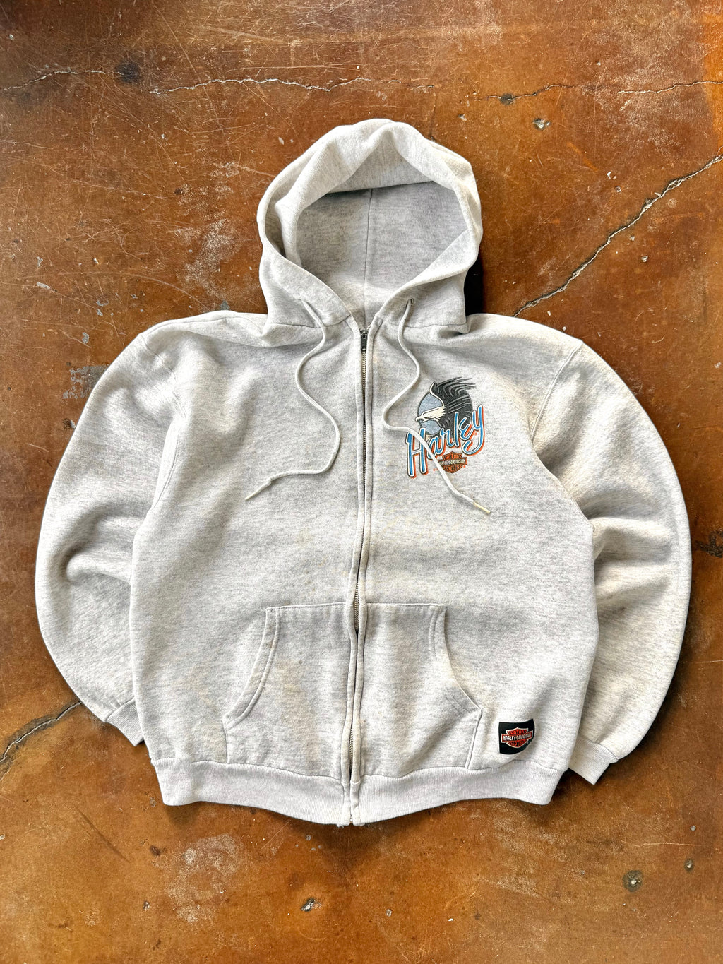 90s Harley Davidson zip-up hoodie (MEDIUM)