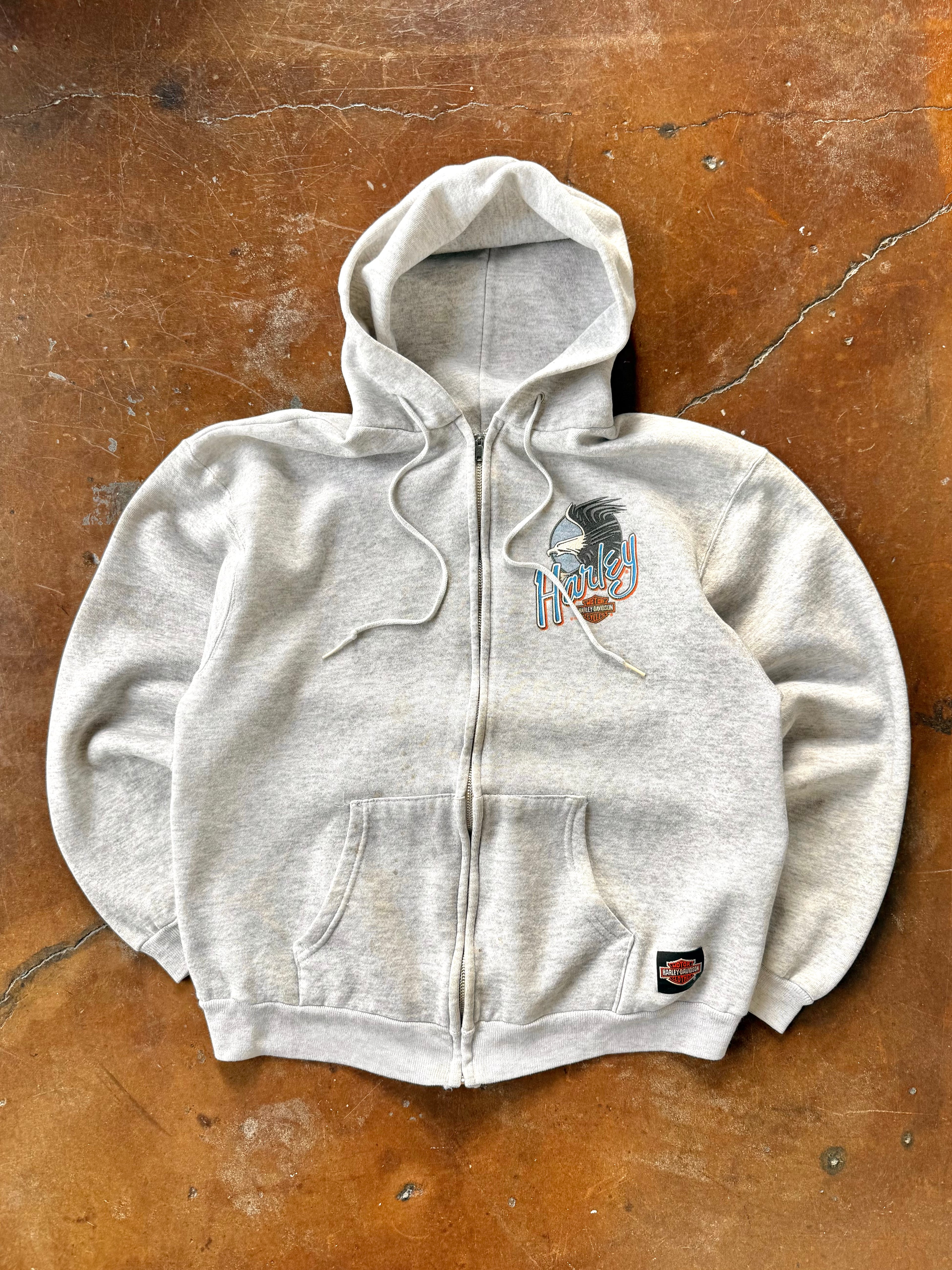 90s Harley Davidson zip-up hoodie (MEDIUM)