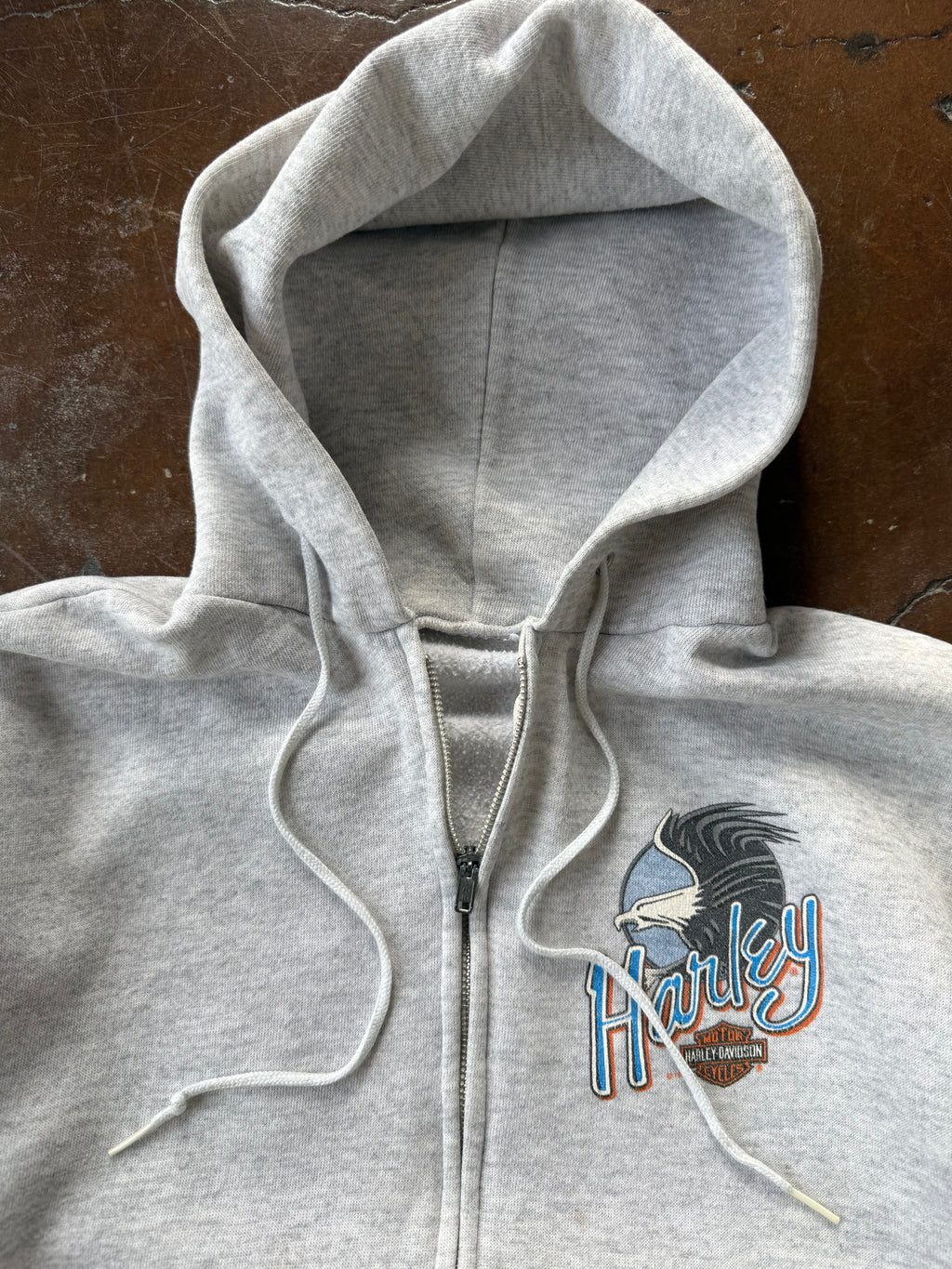 90s Harley Davidson zip-up hoodie (MEDIUM)
